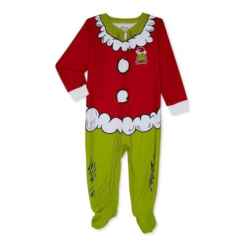 The Grinch Christmas Toddler Christmas Fleece Footed Sleeper, Sizes 12M-5T - Picture 3 of 4