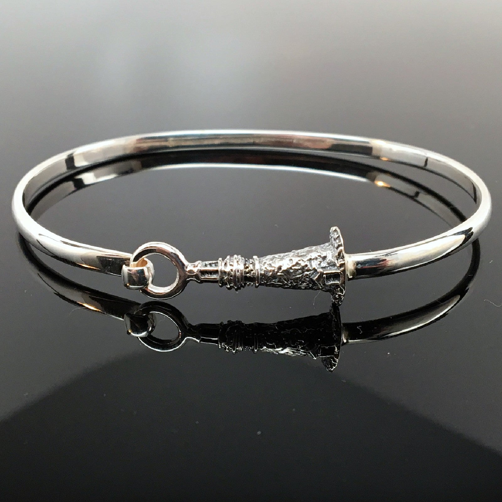 Sterling Silver Lighthouse Bangle Charm Bracelet Hope Guidance Sailor Gift New