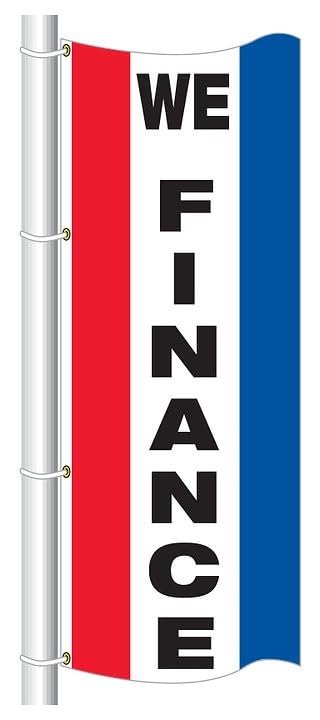 Nylon Stock Messages Vertical Drape Flag | Red/White/Blue | 3-1/2' W x 7-1/2'H - Picture 31 of 47