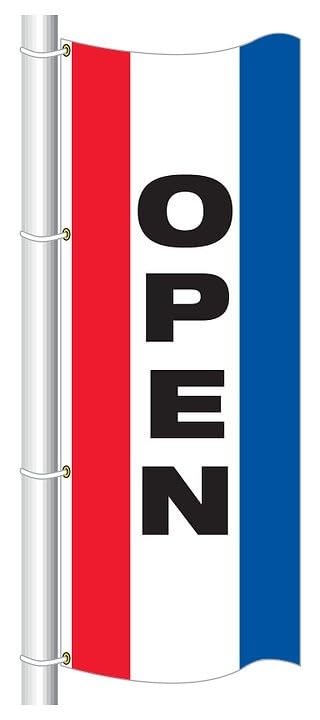 Nylon Stock Messages Vertical Drape Flag | Red/White/Blue | 3-1/2' W x 7-1/2'H - Picture 13 of 47