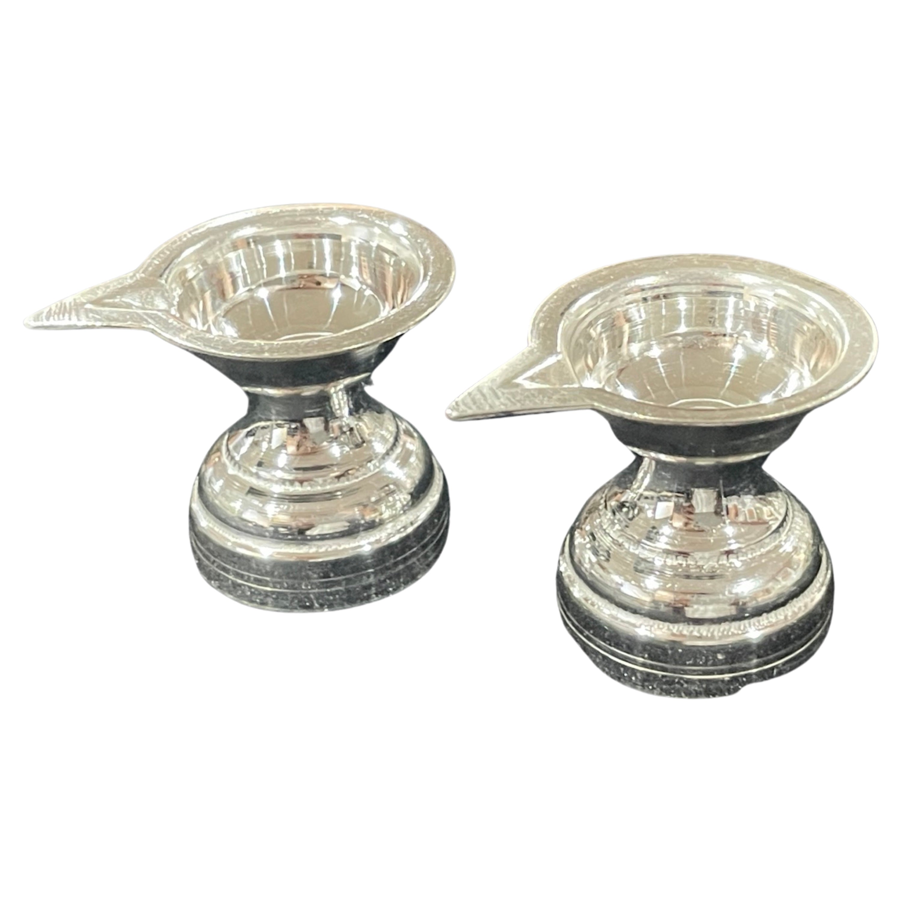 Coppia in argento sterling 925 con una stella marcata Diya (Kundulu/Vilakku) - Foto 7 di 7