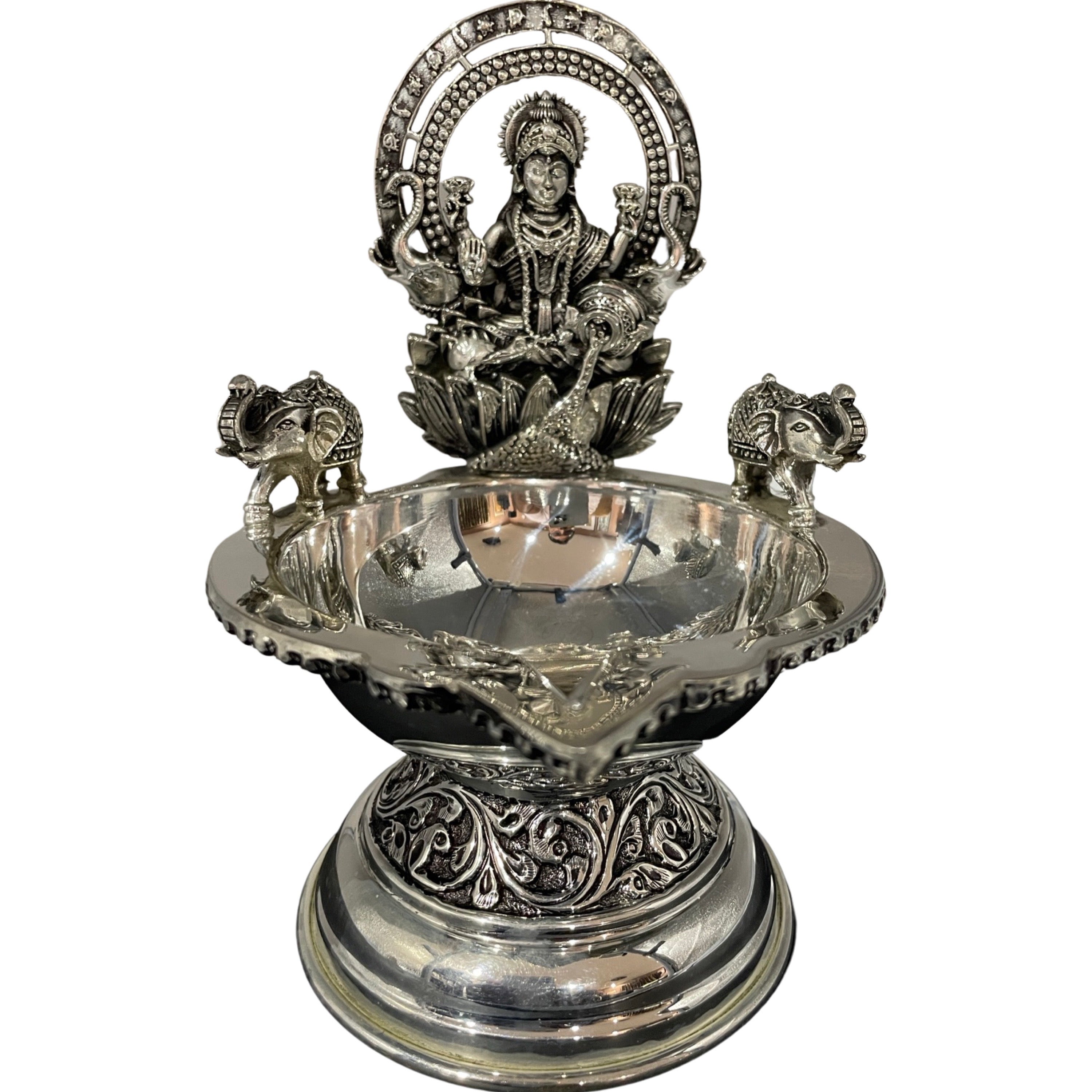 925 Sterling Silver Hallmarked Antique Style Kamakshi Solid BIG Deepak-#03 - Picture 13 of 15