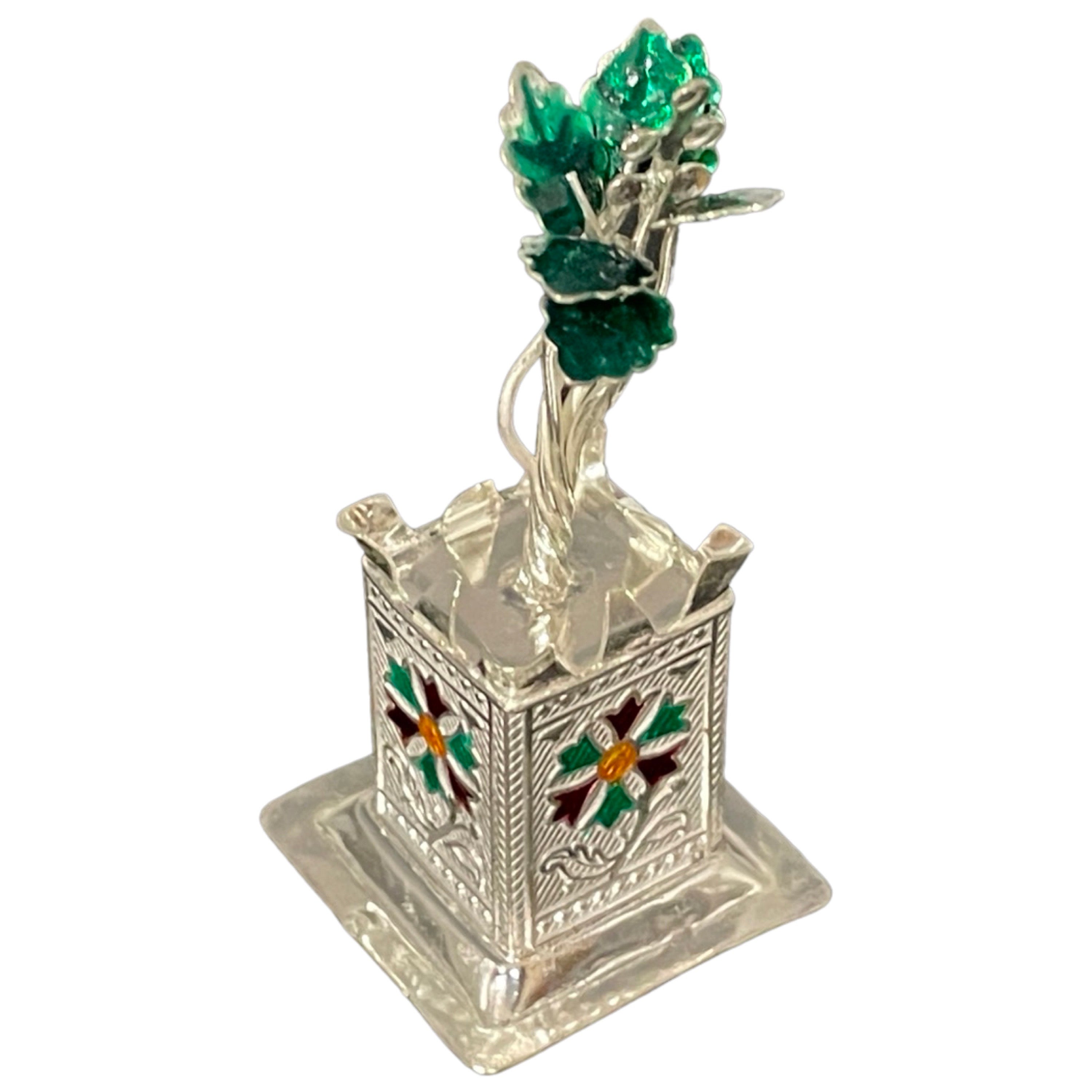 925 Sterling Silver Hallmarked Tulsi Mata / Holy Basil Plant - Picture 8 of 9