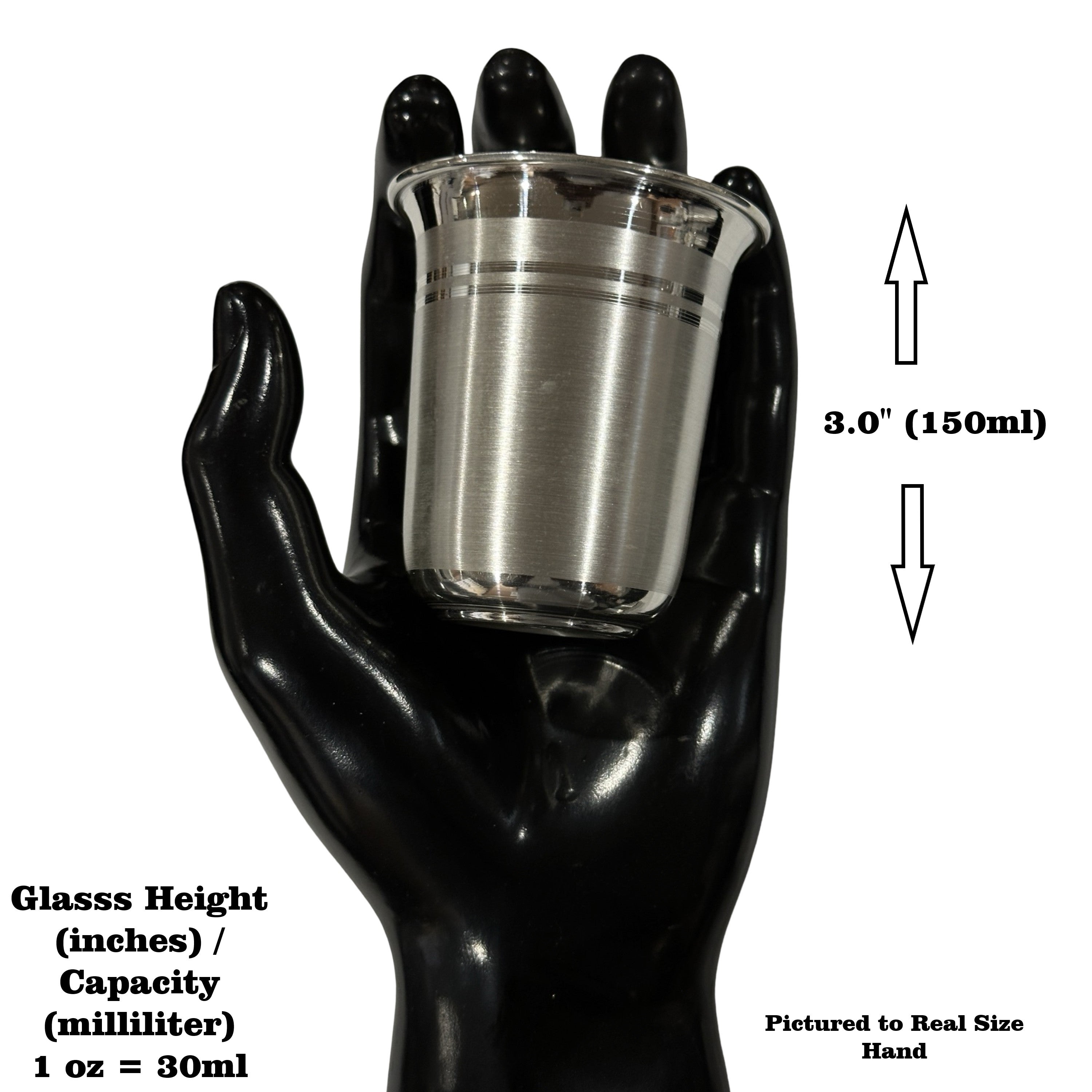 999 Pure Silver Hallmarked Glass - Style#04 - Picture 9 of 13