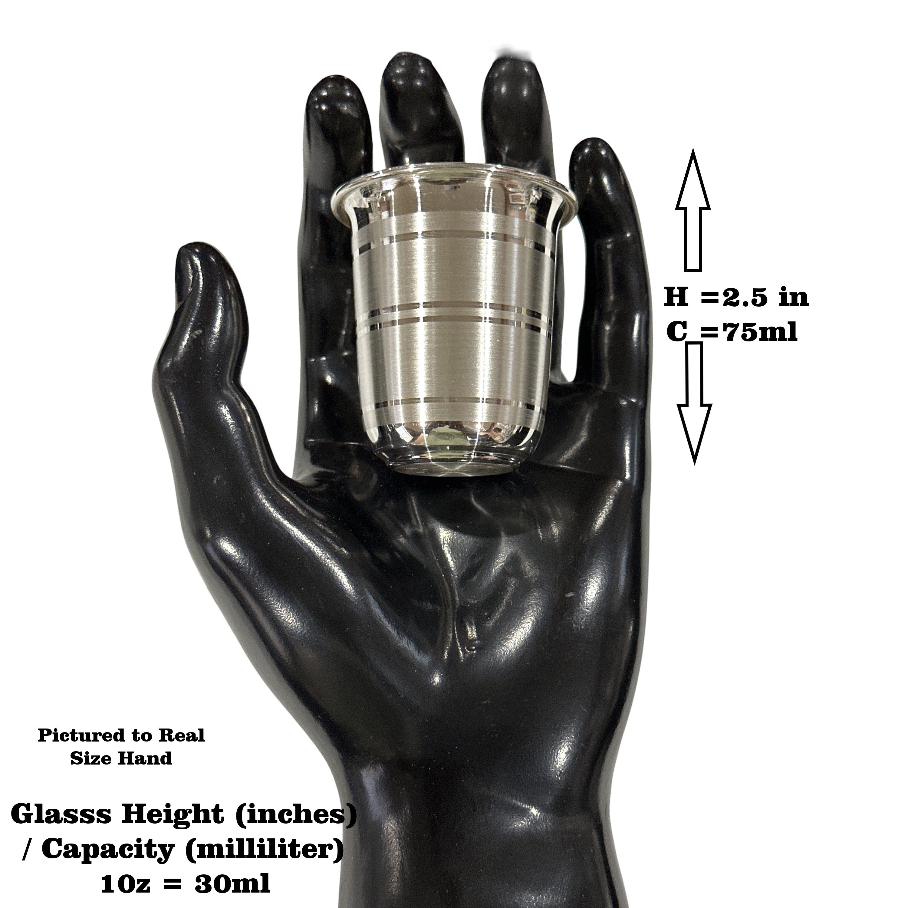 999 Pure Silver Hallmarked Glass - Style#01 - Picture 7 of 12