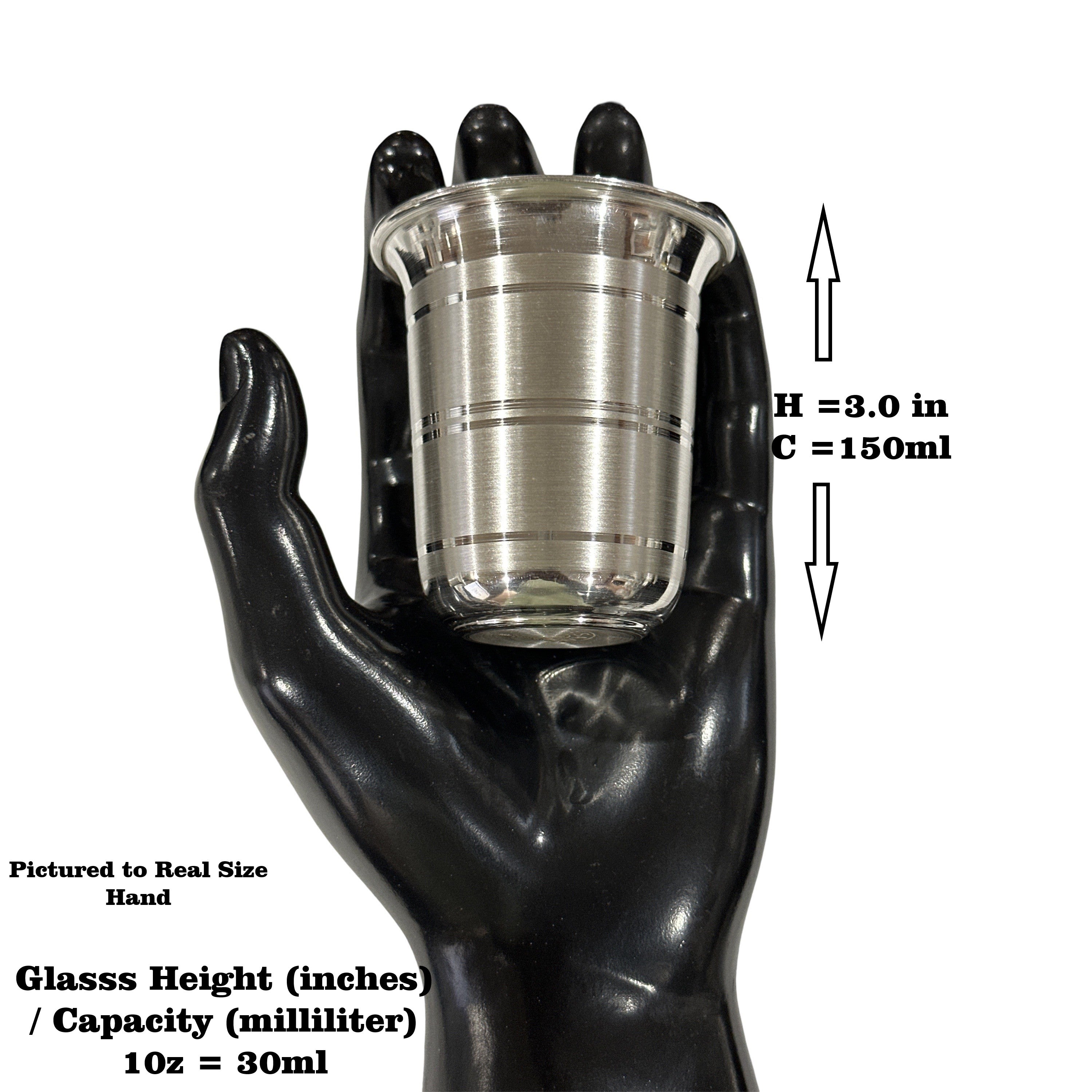 999 Pure Silver Hallmarked Glass - Style#01 - Picture 8 of 12
