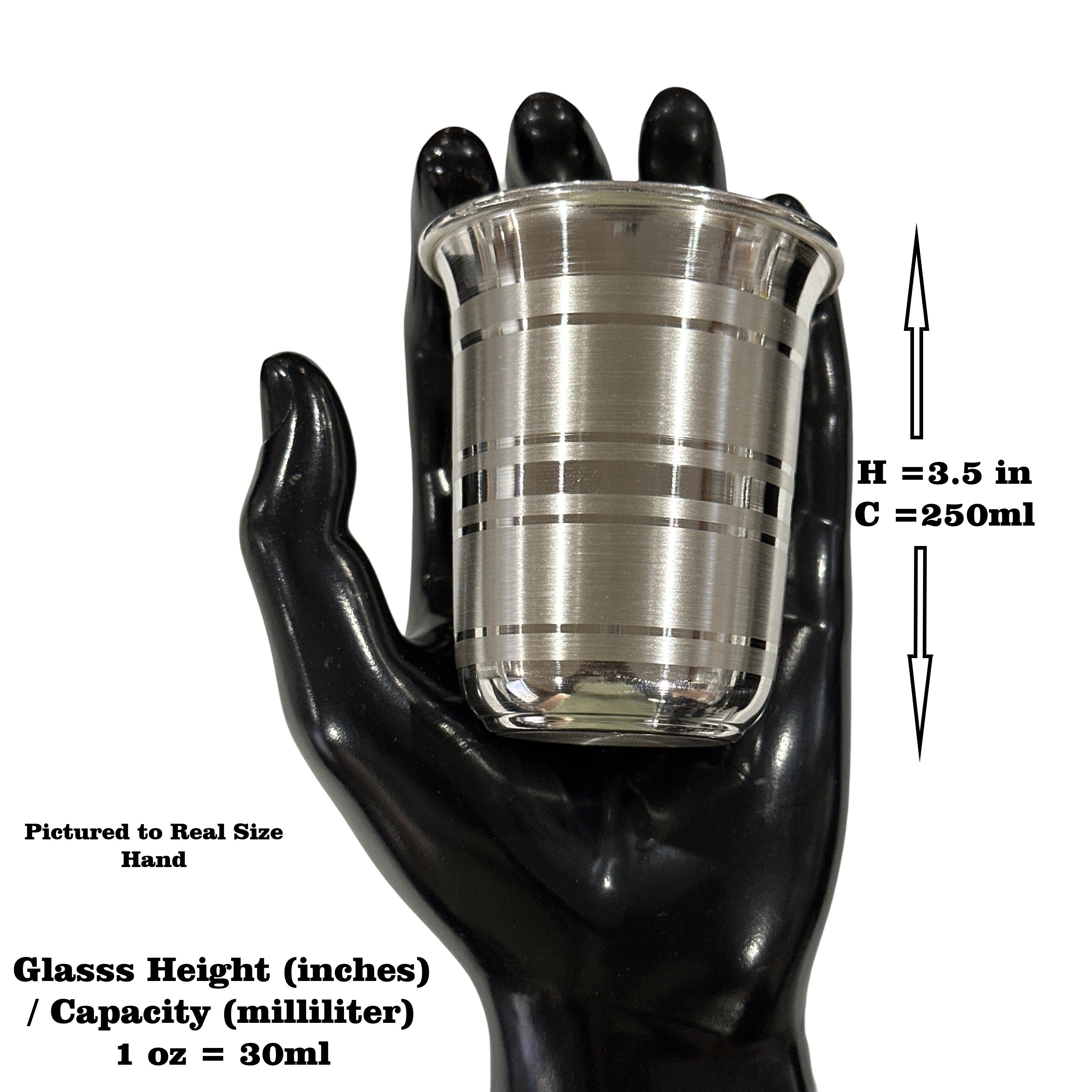 999 Pure Silver Hallmarked Glass - Style#01 - Picture 9 of 12