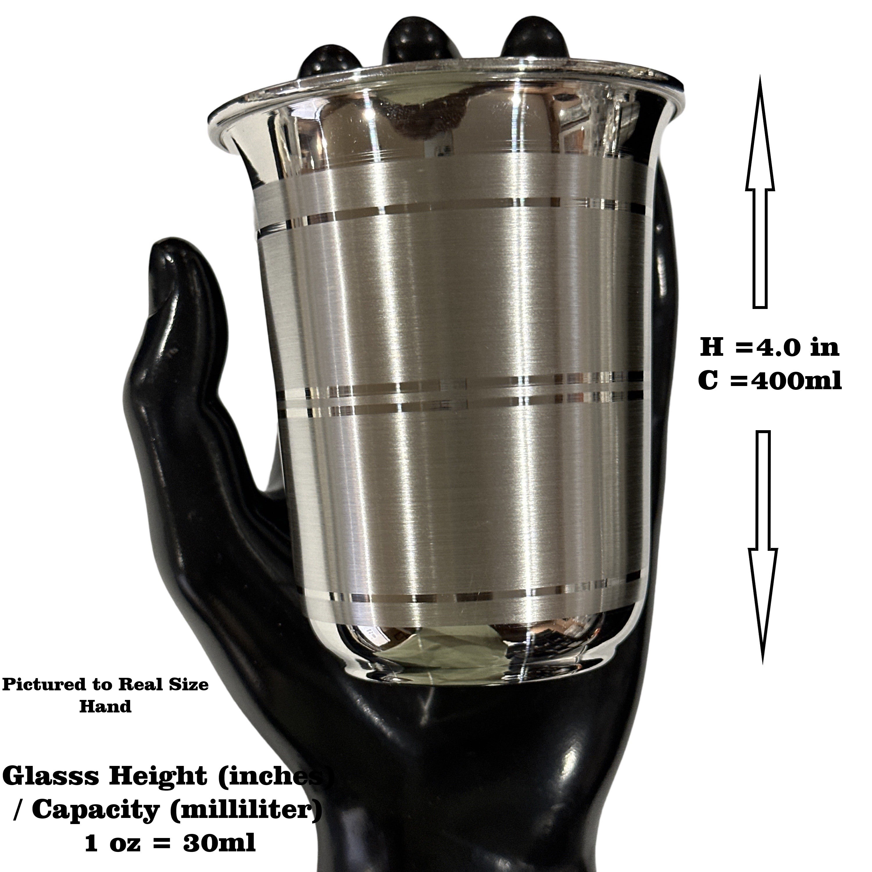999 Pure Silver Hallmarked Glass - Style#01 - Picture 11 of 12