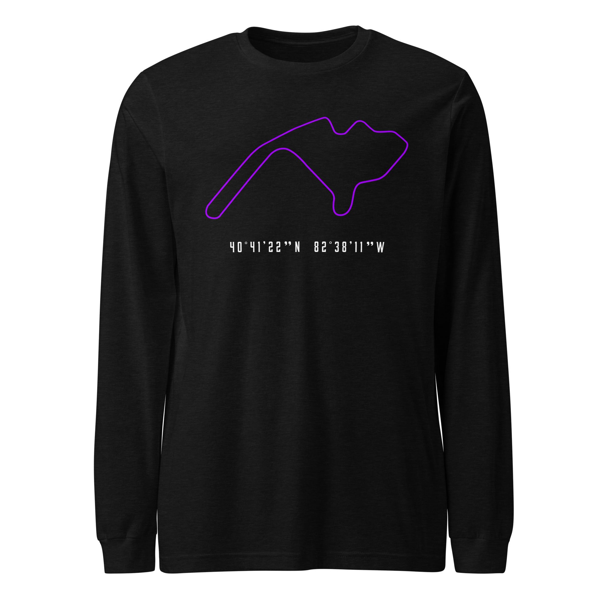 Mid Ohio Track Outline Unisex Long Sleeve Tee
