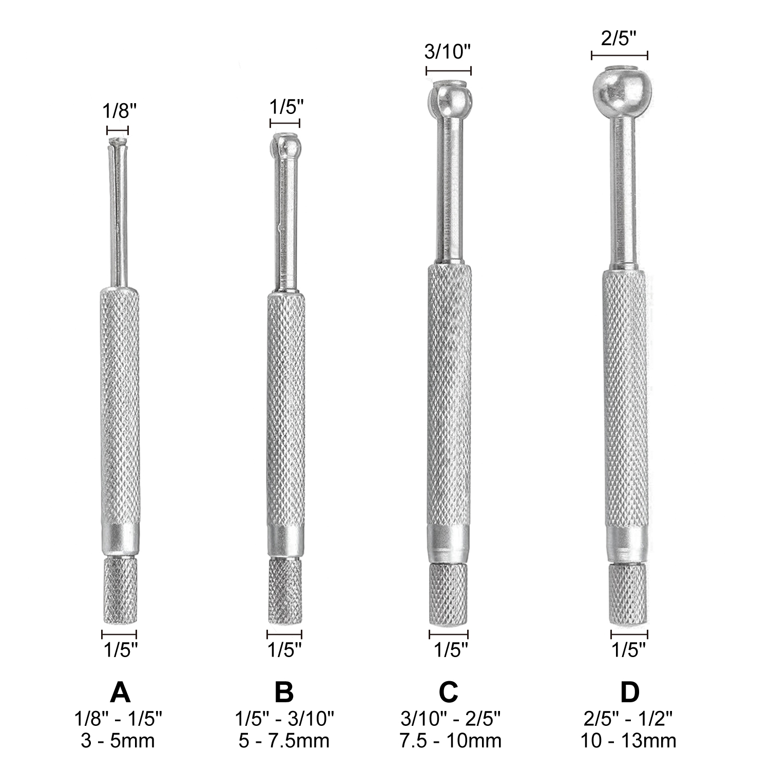 HFS(R) 4 Pcs FullBall Small Bore Hole Precision Gage Gauge Set