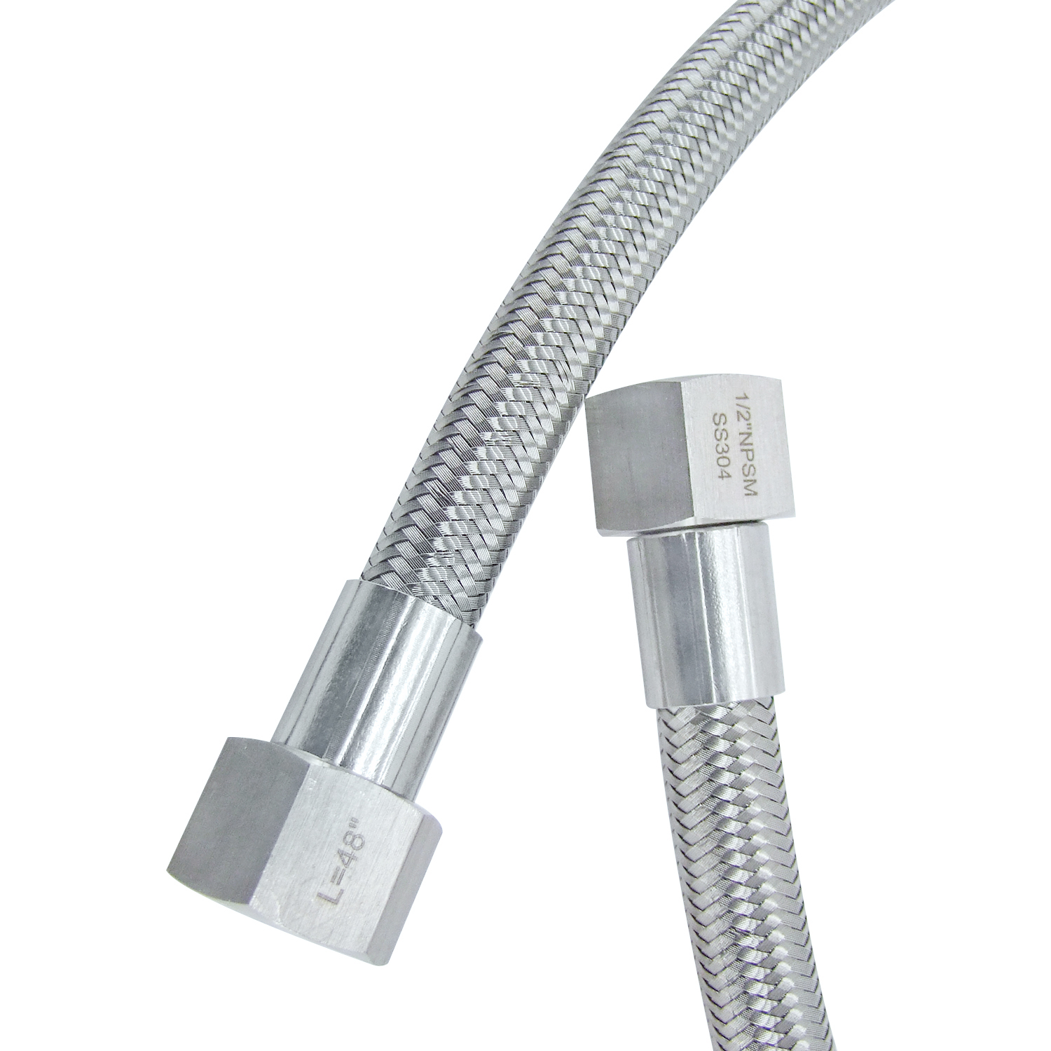 Mangueras trenzadas de acero inoxidable HFS(R) 1/2" hembra NPT, con revestimiento de PTFE, - 300 PSI - Imagen 6 de 7
