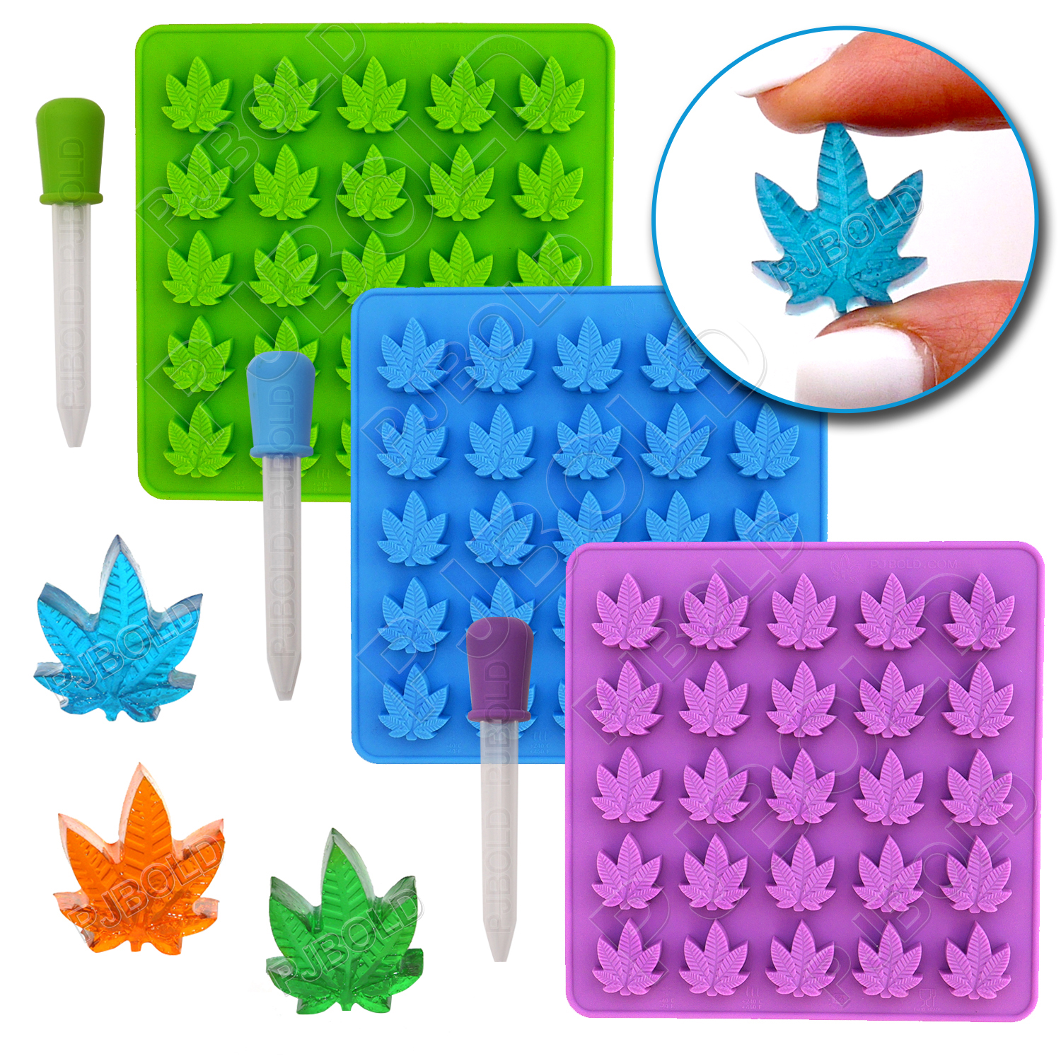 Marijuana Cannabis Hemp Leaf Silicone Molds Candy Weed Pot Mold