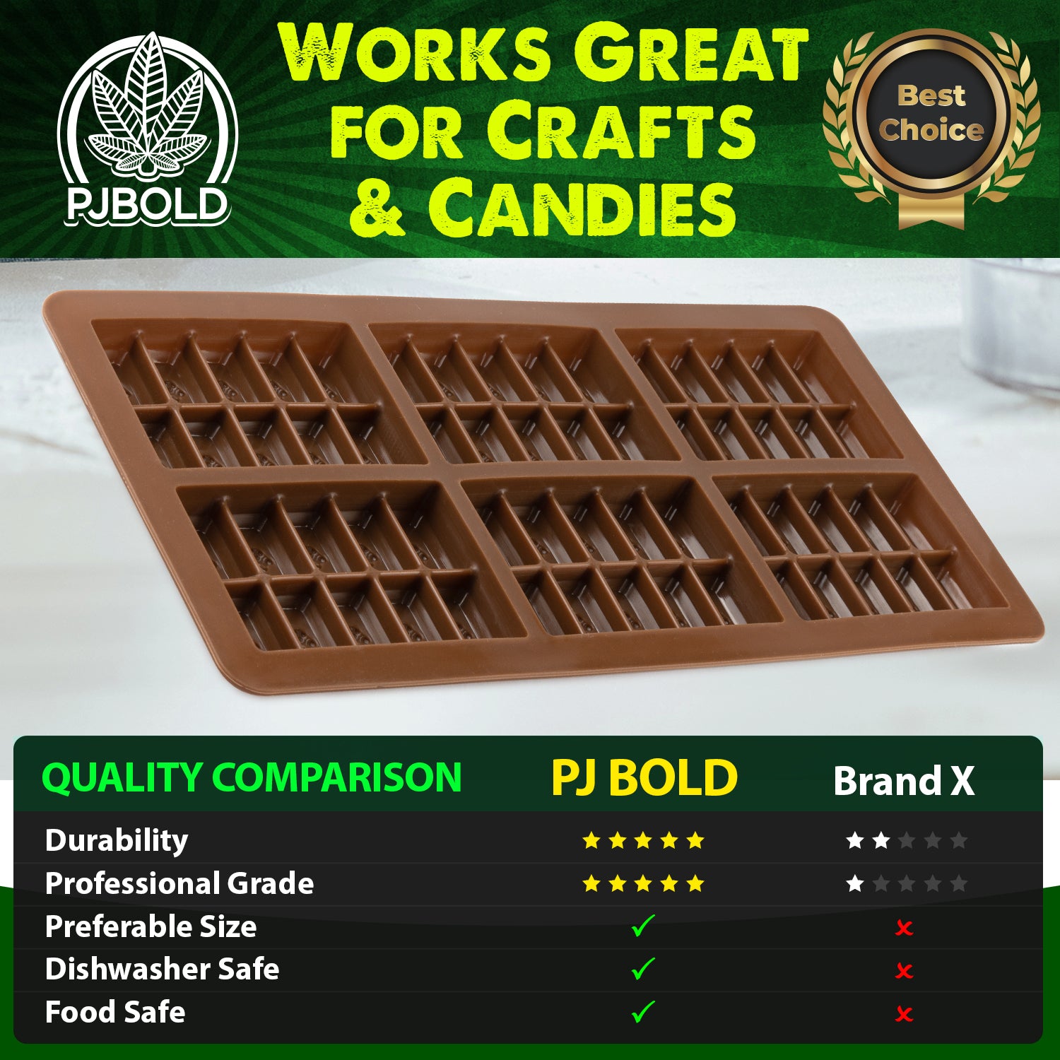 Small Mushroom Chocolate Bar Silicone Candy Mold Trays, 2 Pack