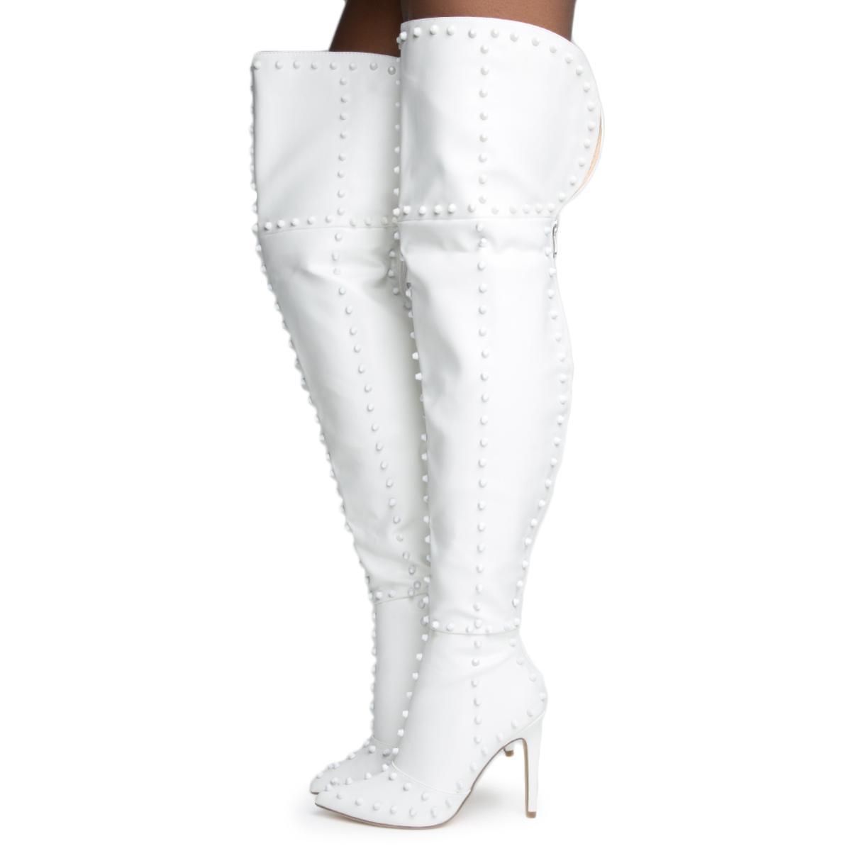 stiletto white boots