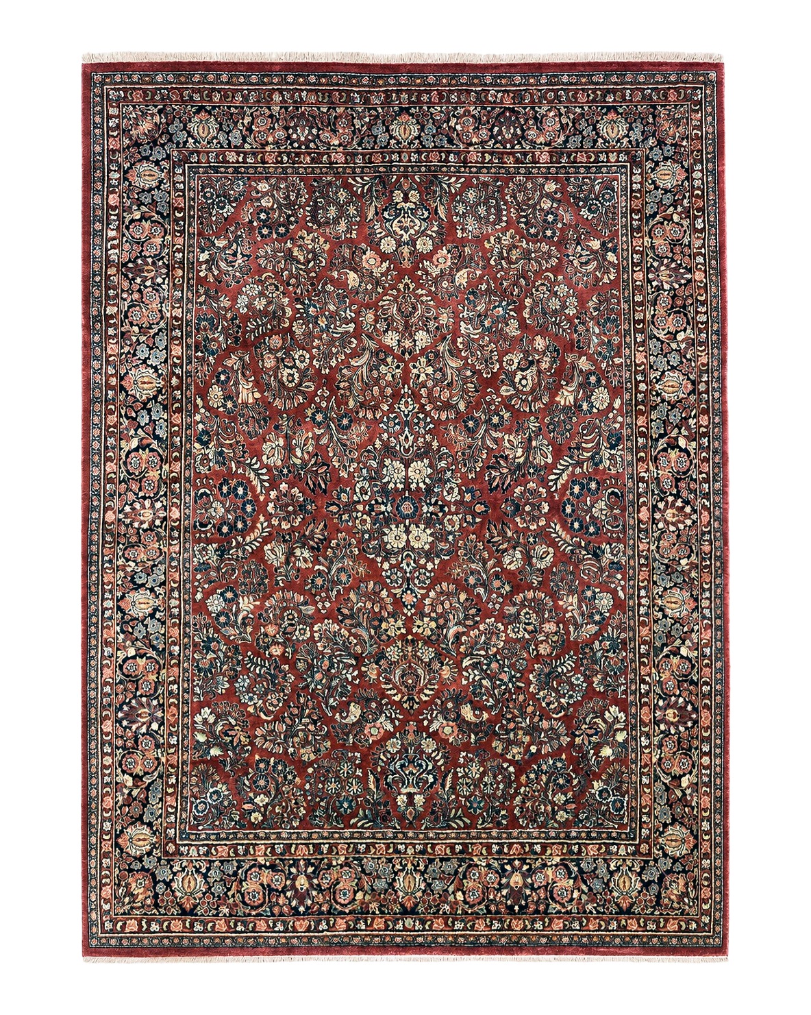 Antique Per’sian Sarouk Rug 9×12, Allover Pattern, Red