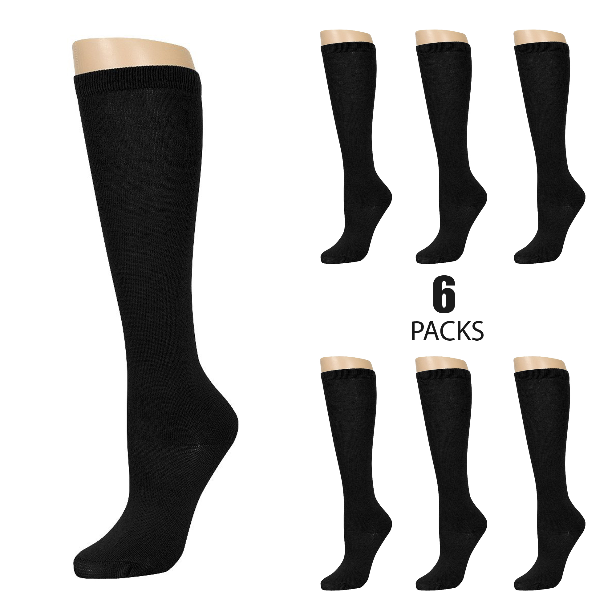 Mamia Girl's Knee High School Uniform Socks Stocking Tights (6 or 12 Pairs) - Picture 2 of 23