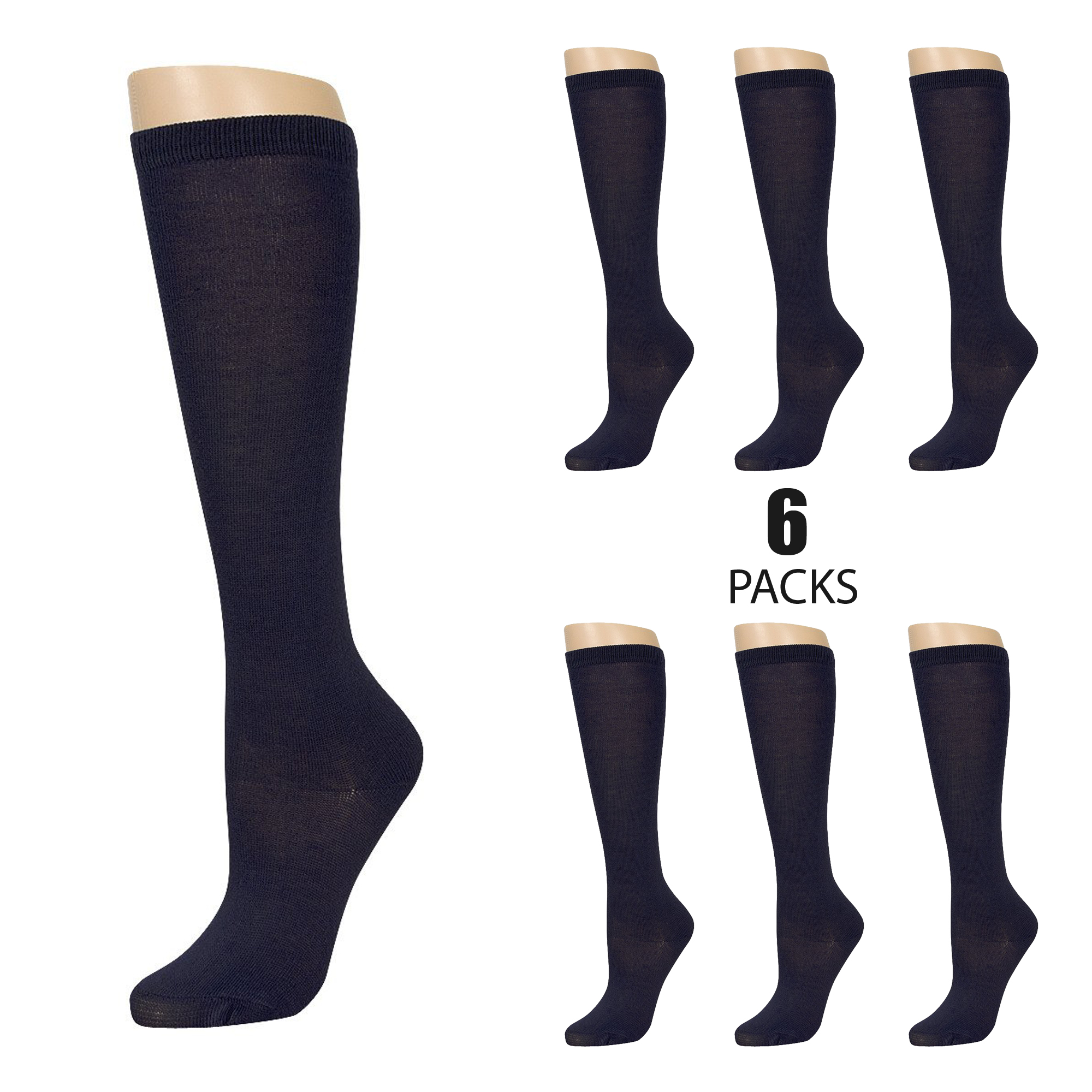 Mamia Girl's Knee High School Uniform Socks Stocking Tights (6 or 12 Pairs) - Picture 8 of 23