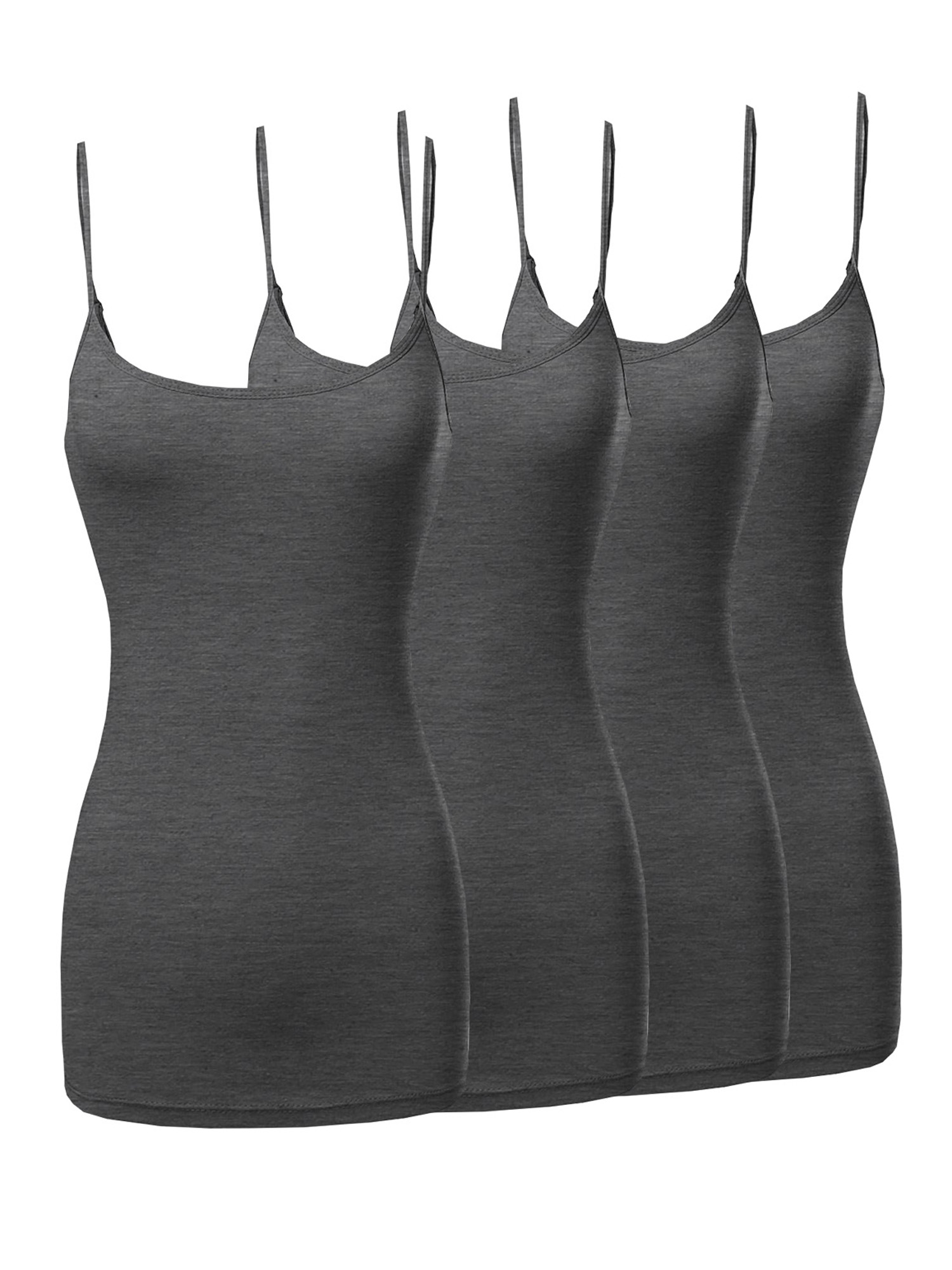 Women Basic Solid Long Length Adjustable Spaghetti Strap Camisole Tank Top - Picture 8 of 115