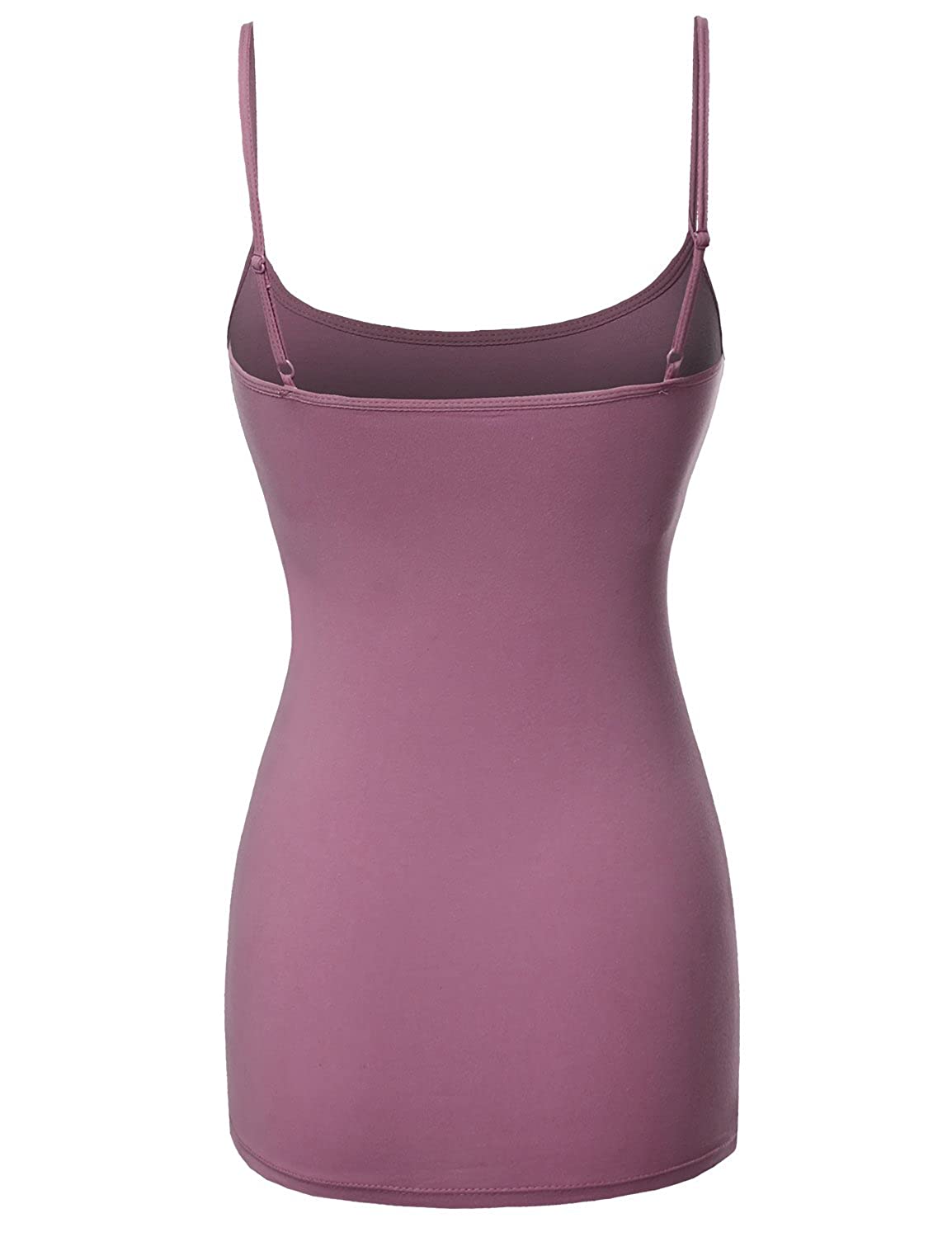 Women Basic Solid Long Length Adjustable Spaghetti Strap Camisole Tank Top - Picture 9 of 115