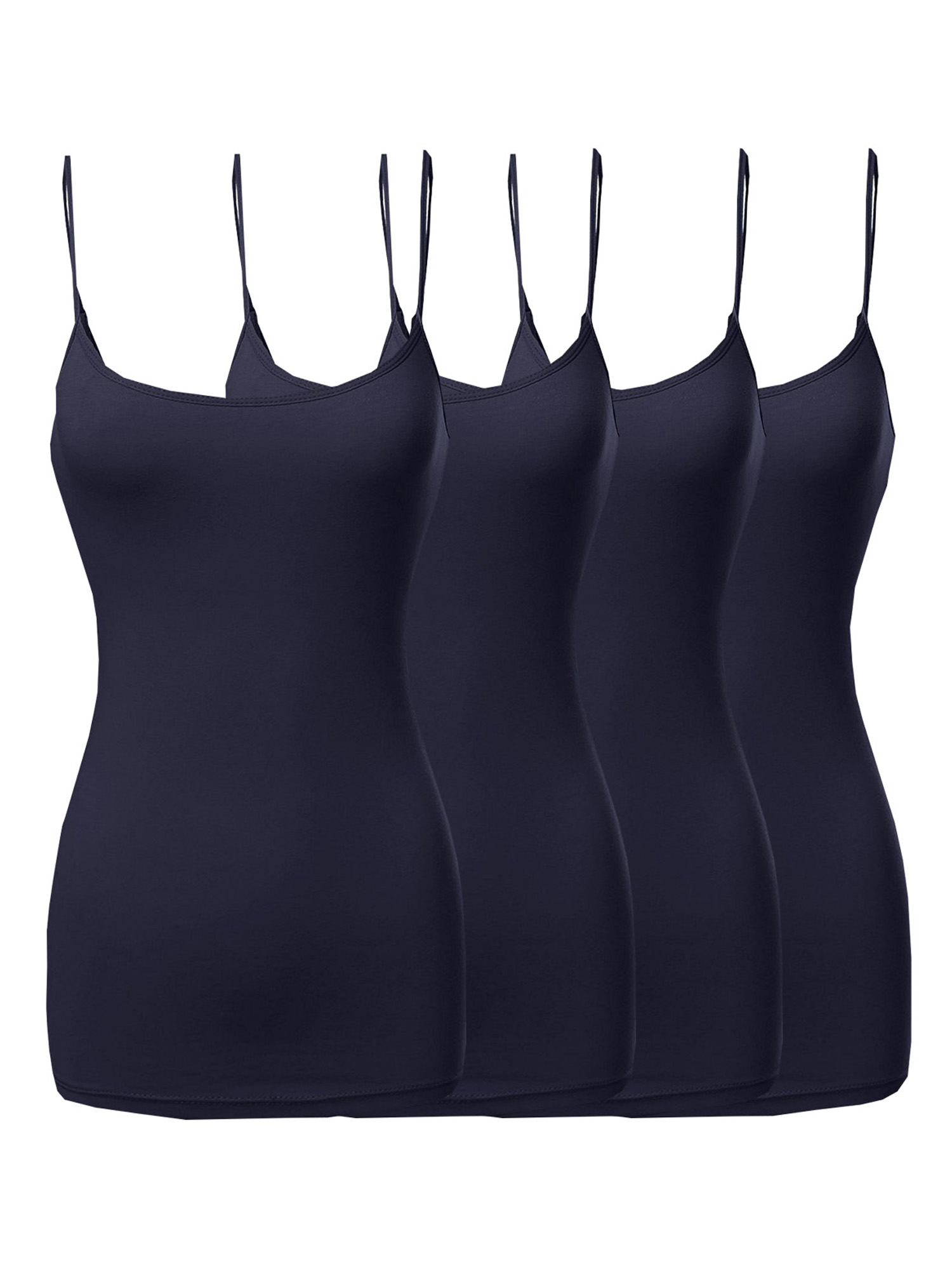 Women Basic Solid Long Length Adjustable Spaghetti Strap Camisole Tank Top - Picture 14 of 115