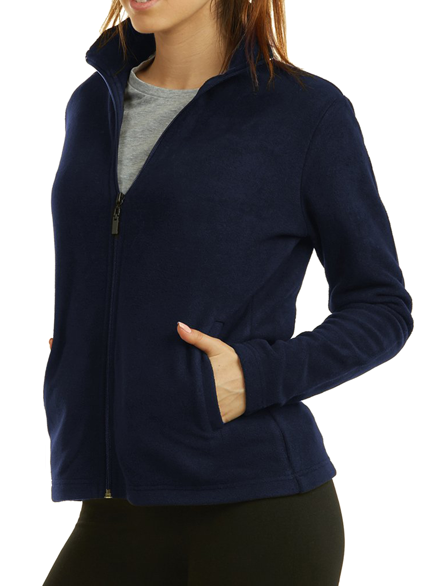 Sofra Women & Plus Casual Polar Fleece Full Zip Up Winter Warm Jacket - Picture 12 of 28