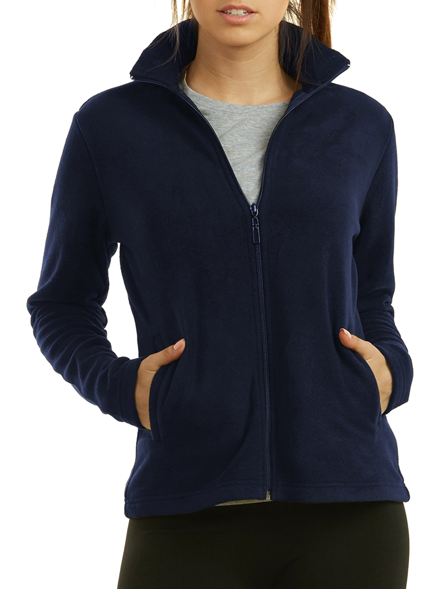 Sofra Women & Plus Casual Polar Fleece Full Zip Up Winter Warm Jacket - Picture 11 of 28