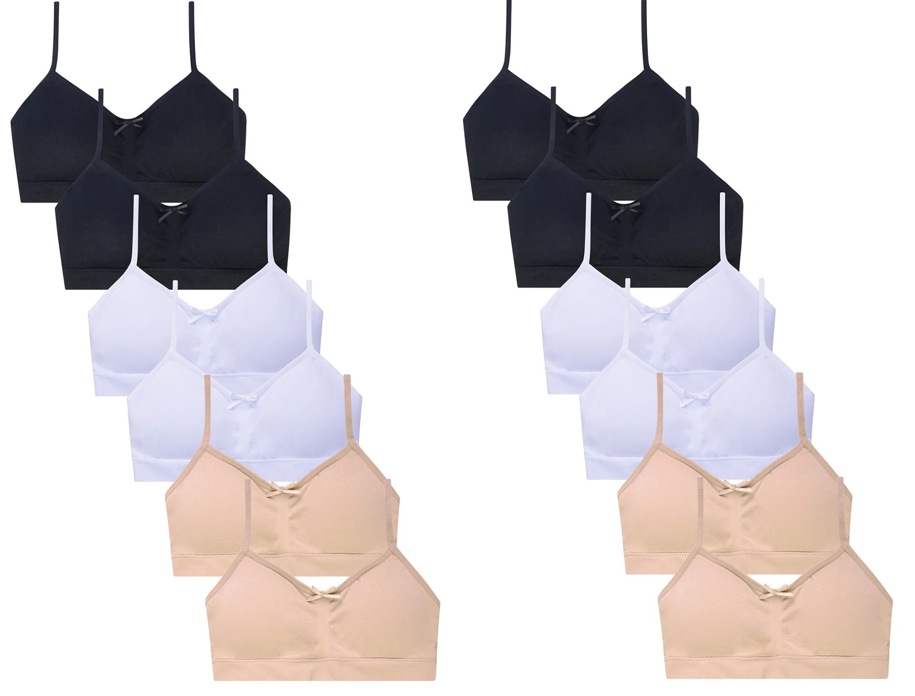 Girls' Basic Cropped Trainer Spaghetti Strap Training Bra with Removable Pad - Picture 8 of 8