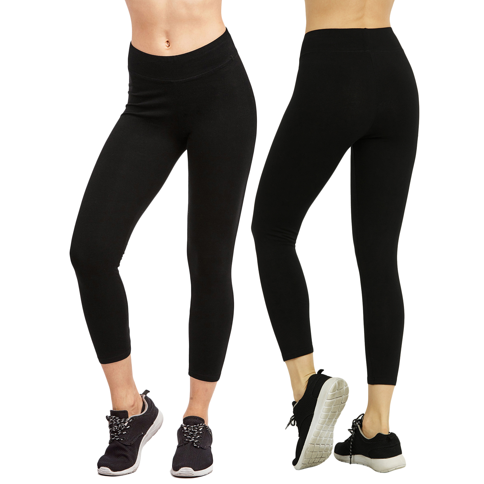 Women & Plus Soft Cotton Active Stretch Capri Length Lightweight Leggings S-3XL - Picture 21 of 75