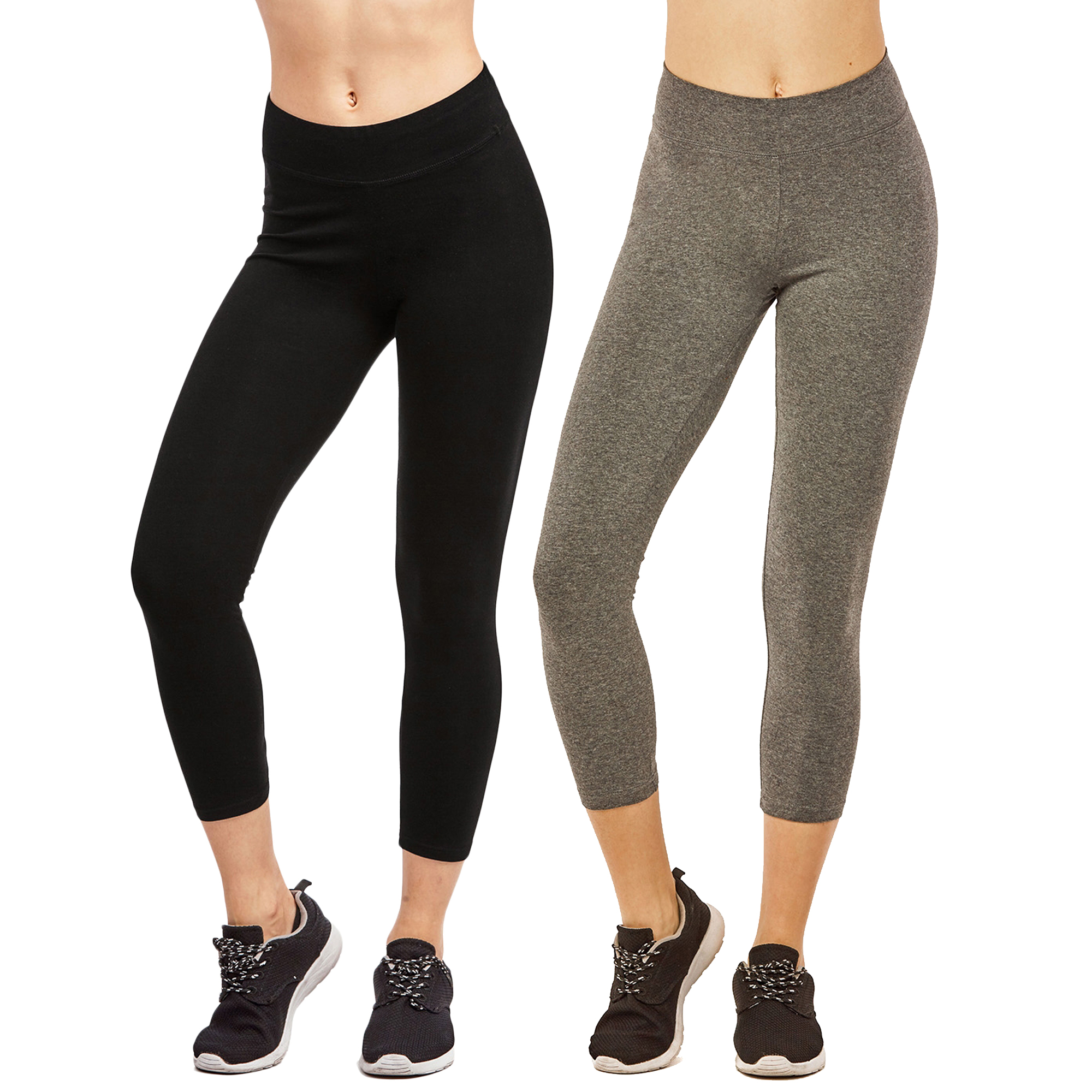 Women & Plus Soft Cotton Active Stretch Capri Length Lightweight Leggings S-3XL - Picture 33 of 75
