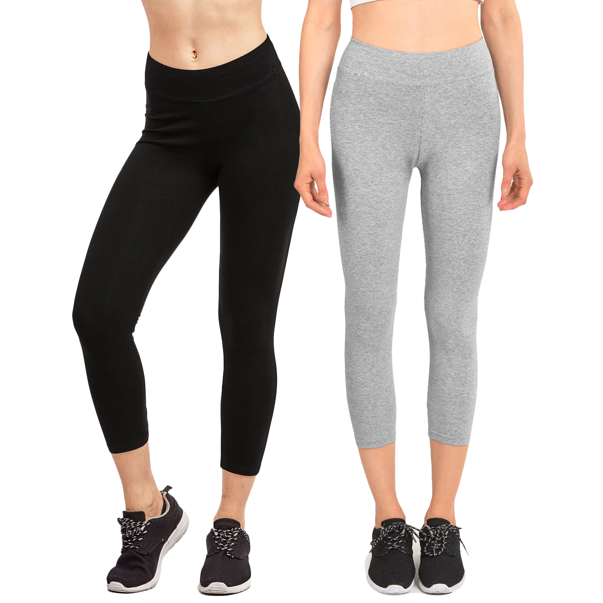 Women & Plus Soft Cotton Active Stretch Capri Length Lightweight Leggings S-3XL - Picture 29 of 75