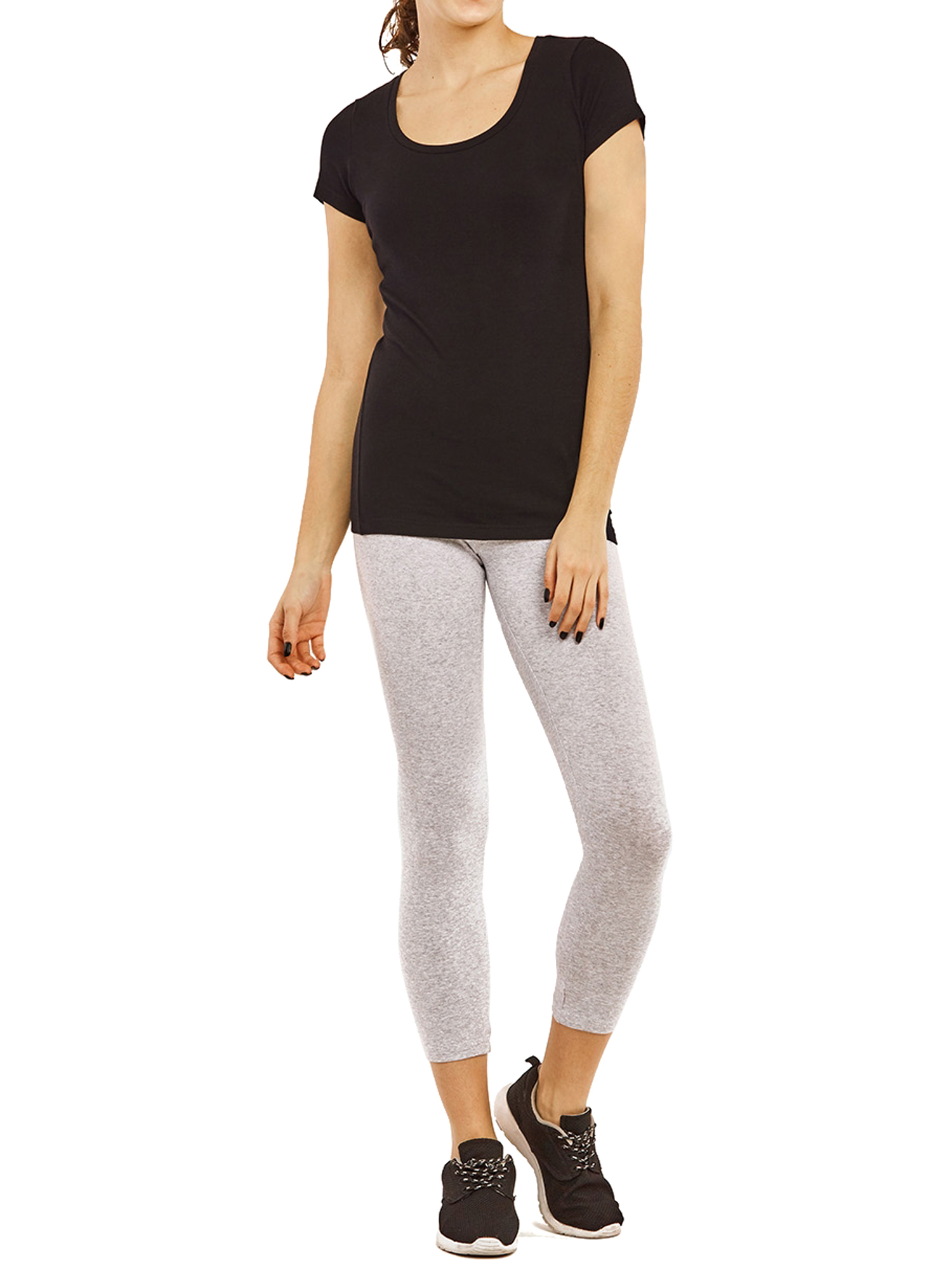 Women & Plus Soft Cotton Active Stretch Capri Length Lightweight Leggings S-3XL - Picture 44 of 75