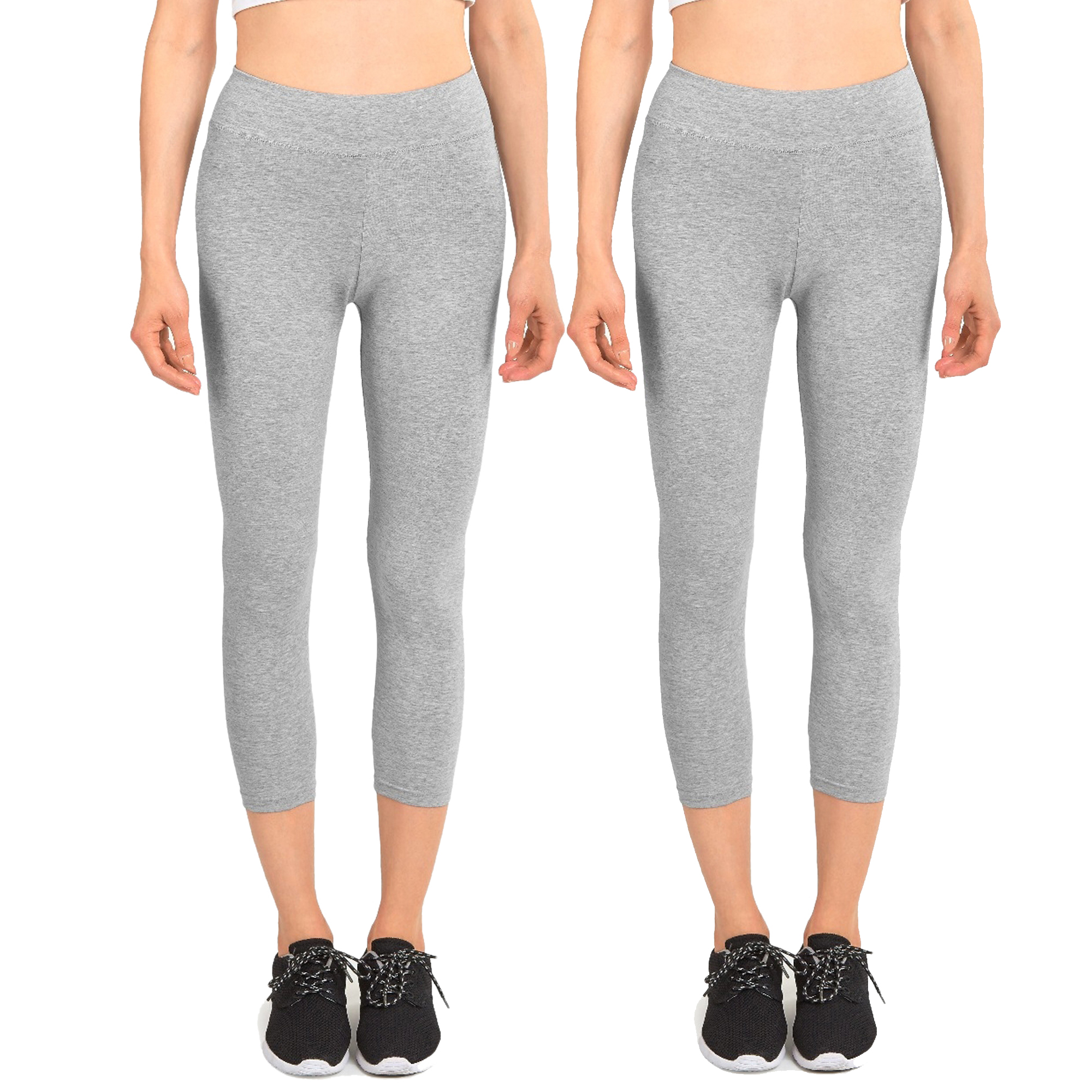 Women & Plus Soft Cotton Active Stretch Capri Length Lightweight Leggings S-3XL - Picture 68 of 75