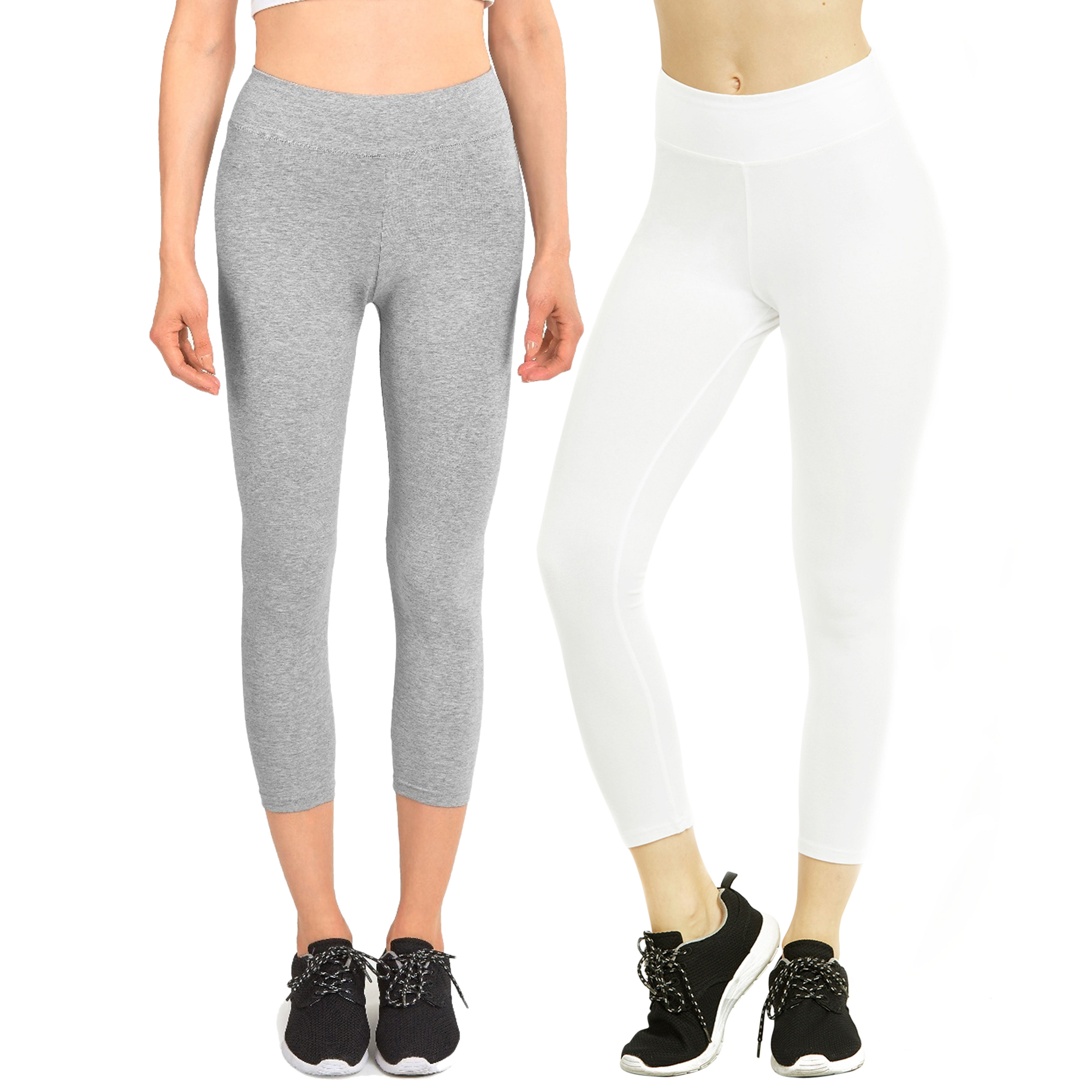 Women & Plus Soft Cotton Active Stretch Capri Length Lightweight Leggings S-3XL - Picture 49 of 75