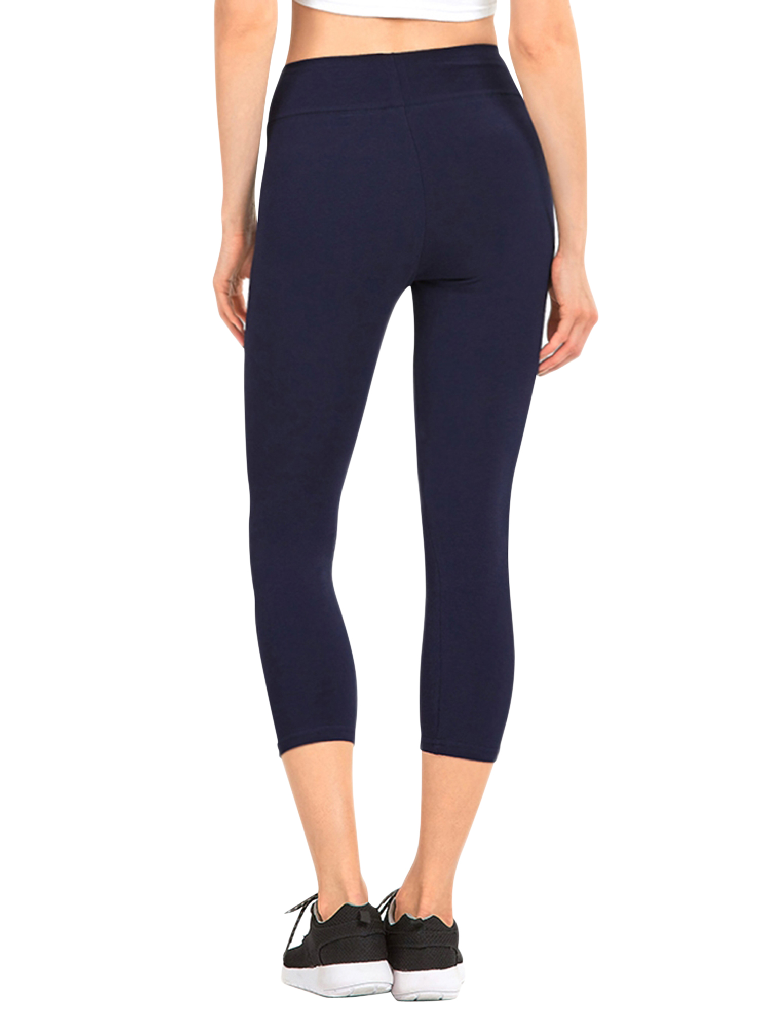 Women & Plus Soft Cotton Active Stretch Capri Length Lightweight Leggings S-3XL - Picture 55 of 75