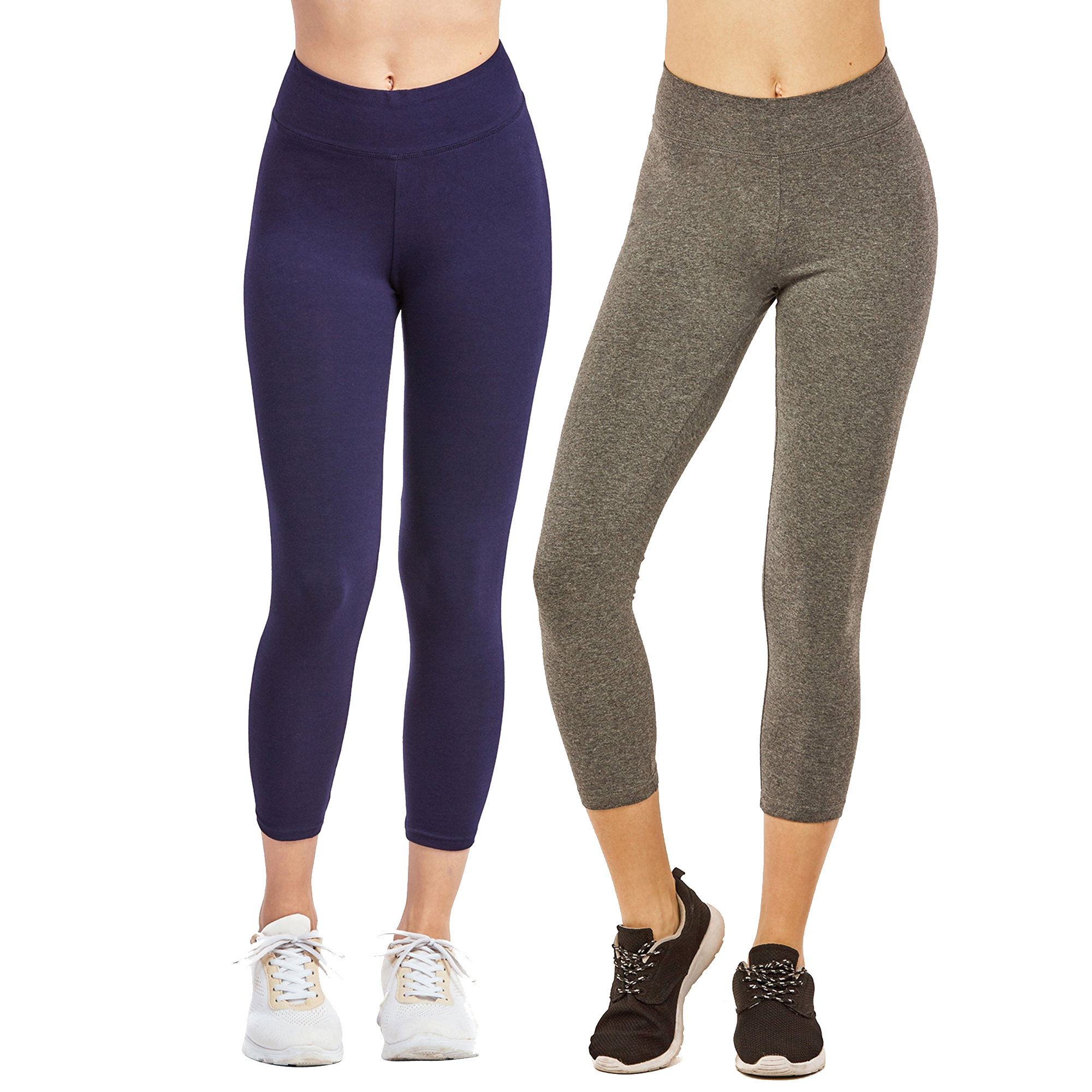 Women & Plus Soft Cotton Active Stretch Capri Length Lightweight Leggings S-3XL - Picture 53 of 75