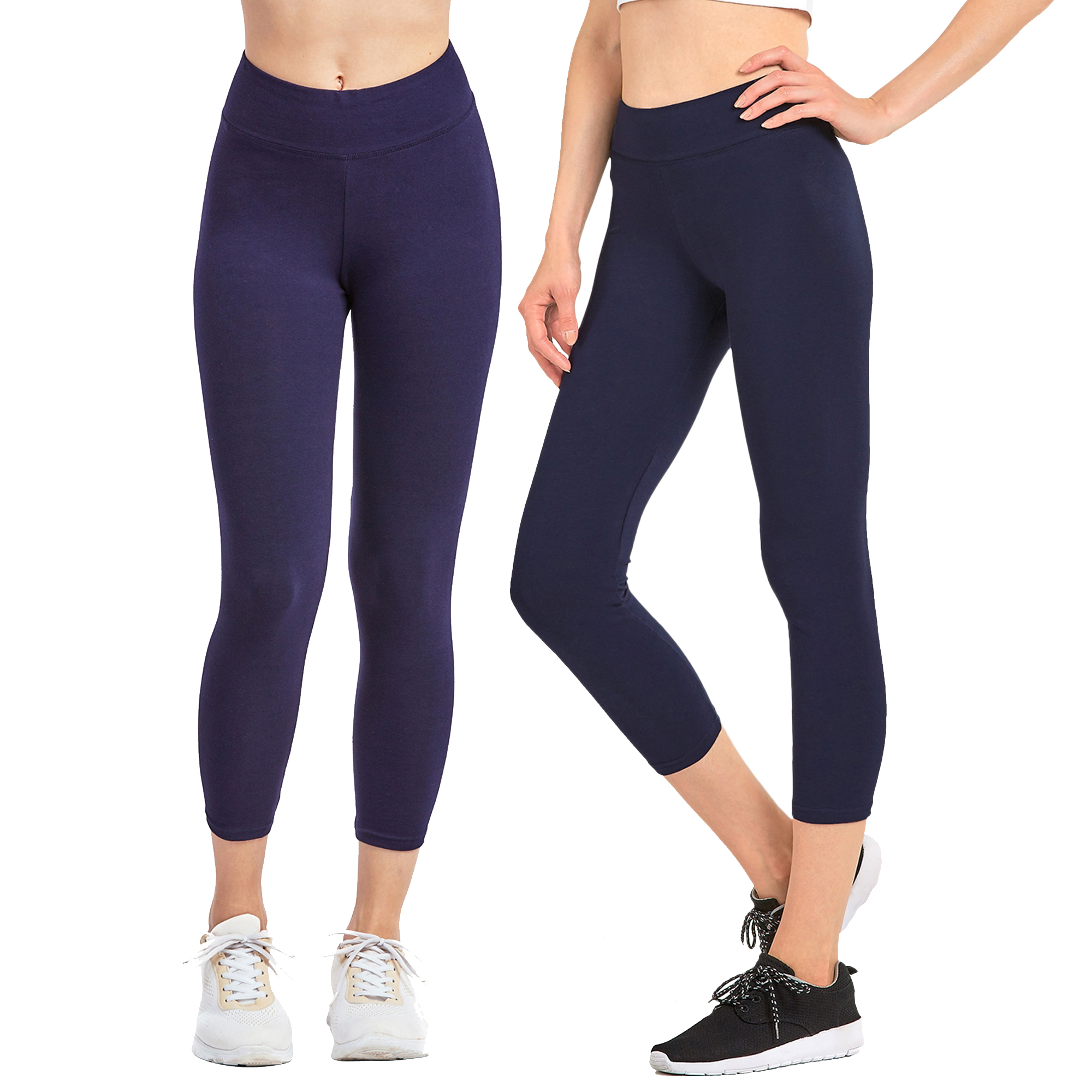 Women & Plus Soft Cotton Active Stretch Capri Length Lightweight Leggings S-3XL - Picture 64 of 75