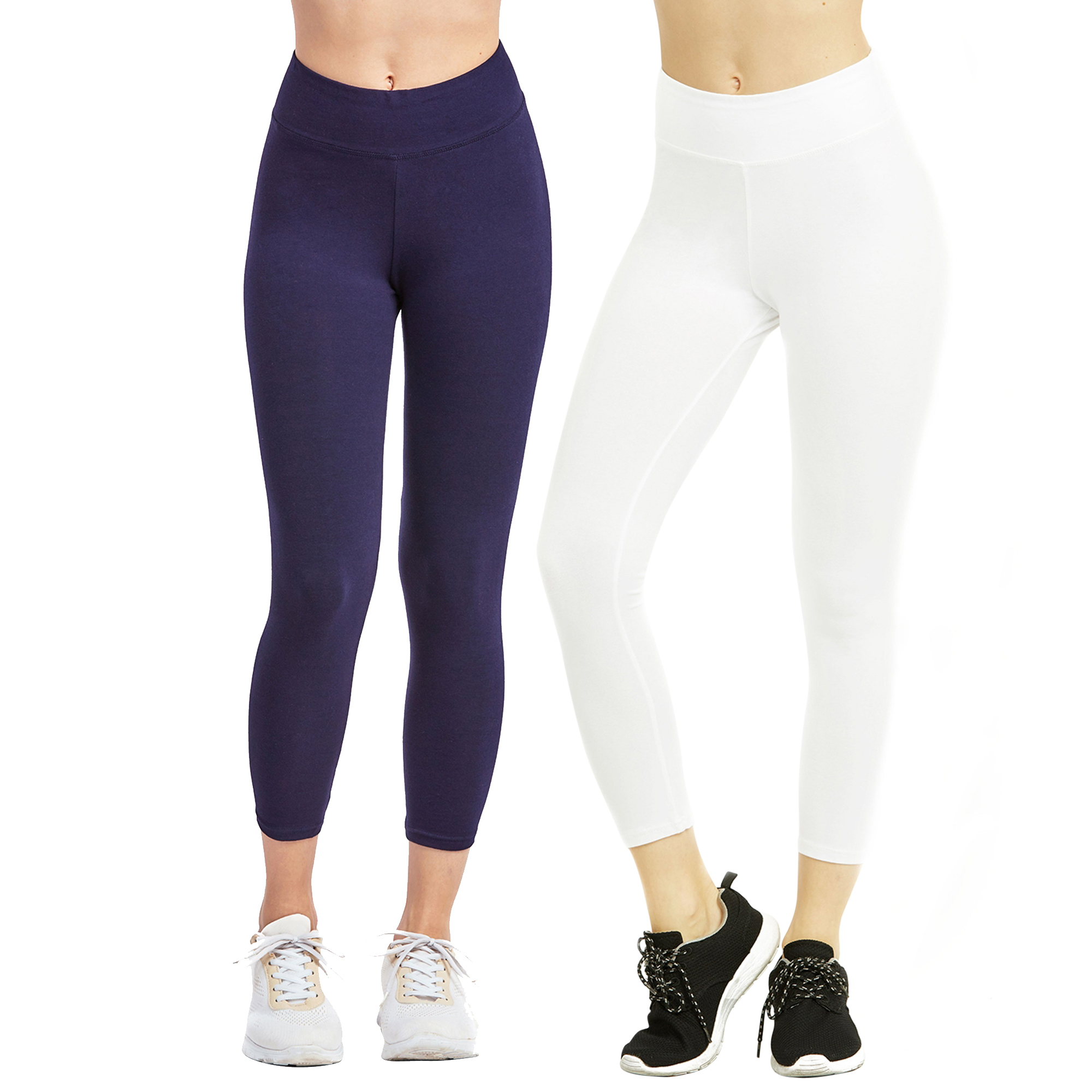 Women & Plus Soft Cotton Active Stretch Capri Length Lightweight Leggings S-3XL - Picture 57 of 75