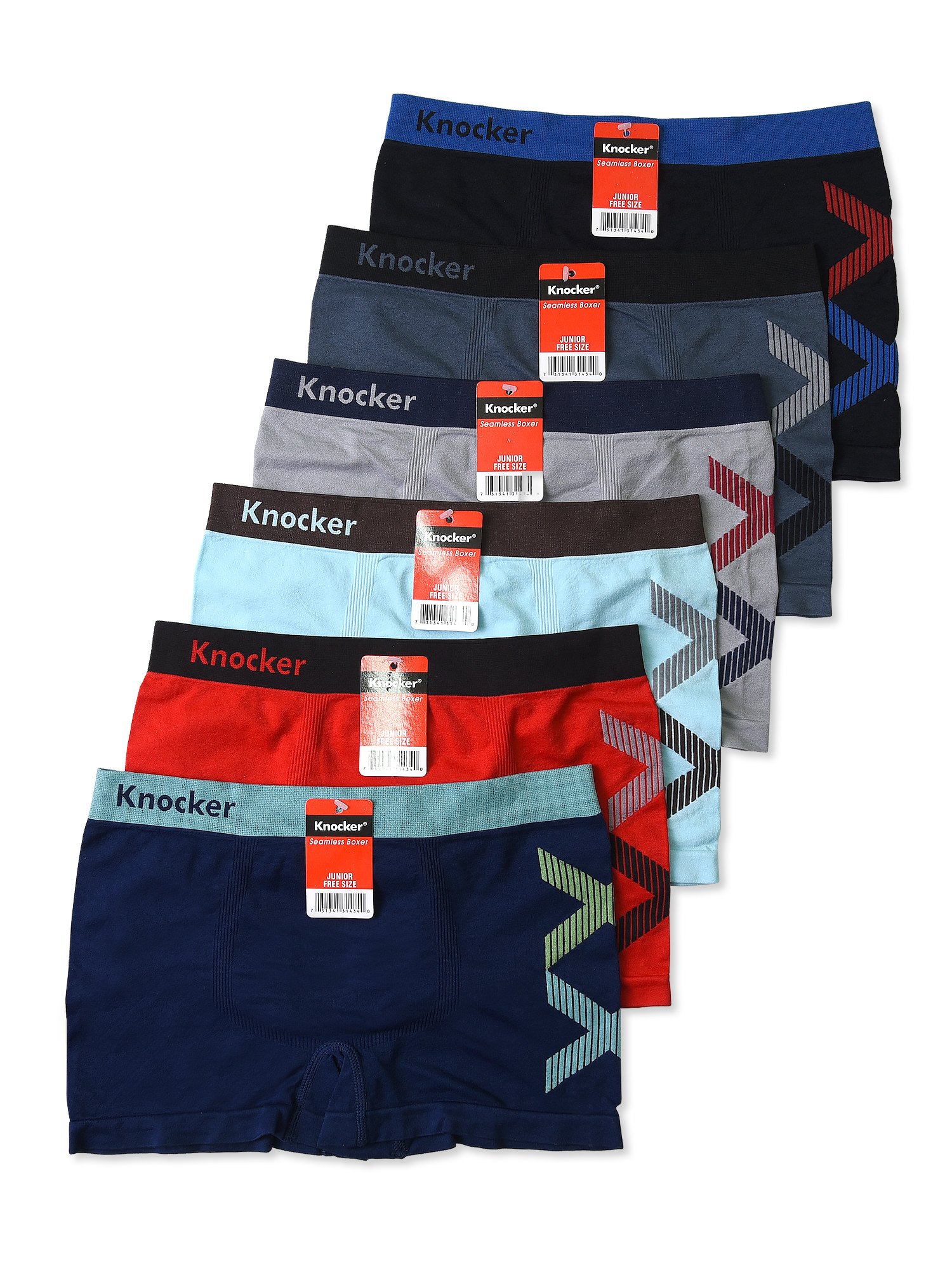 Boy's Junior Pack of 6 Seamless Nylon Boxer Briefs Sets - 第 16/23 張圖片