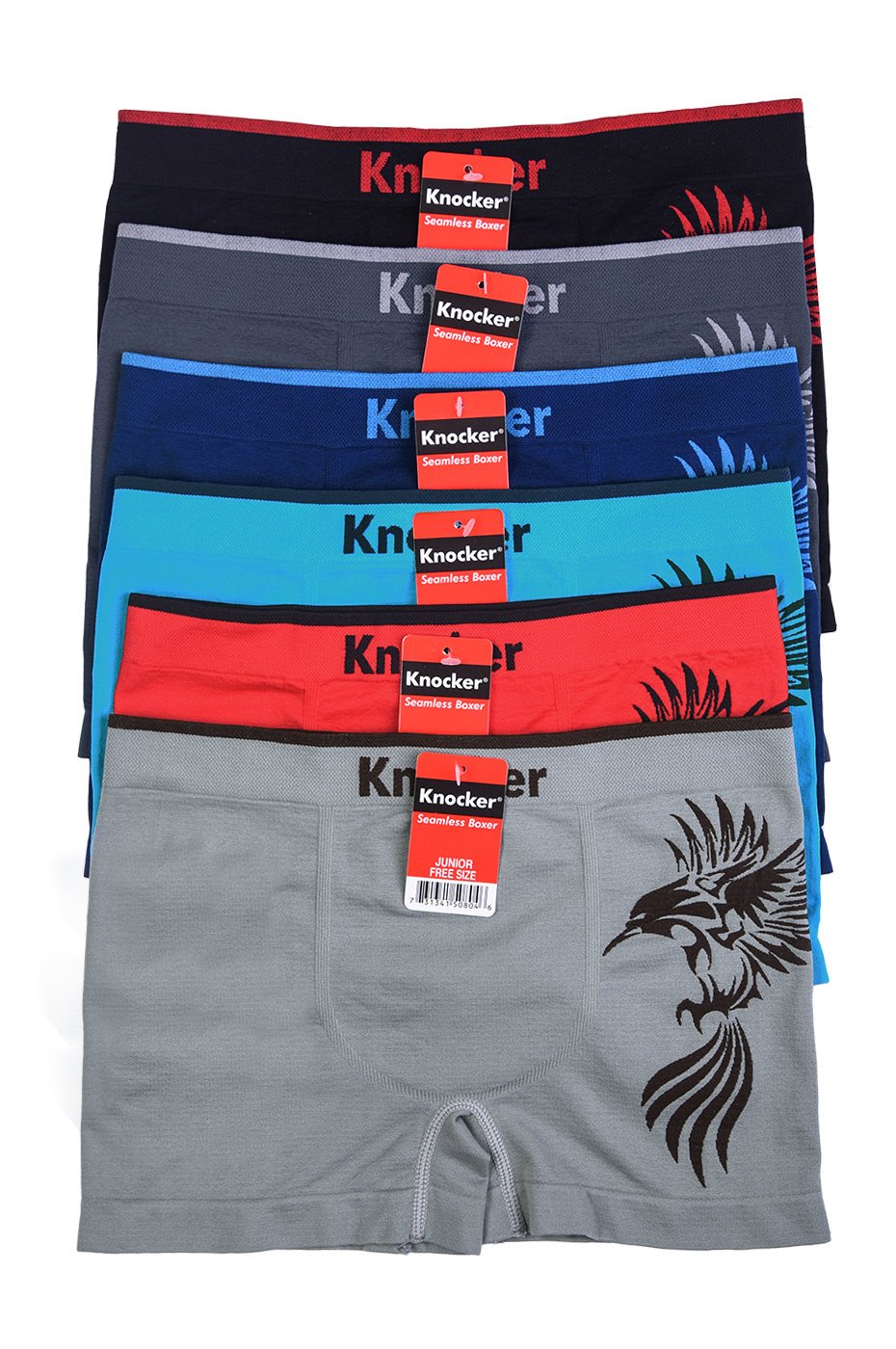 Boy's Junior Pack of 6 Seamless Nylon Boxer Briefs Sets - 第 9/23 張圖片
