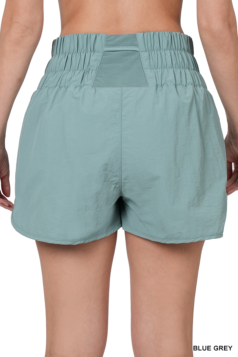 Pantalones cortos informales para mujer Zenana cortavientos con pretina ahumada correr gimnasio activo - Imagen 34 de 186