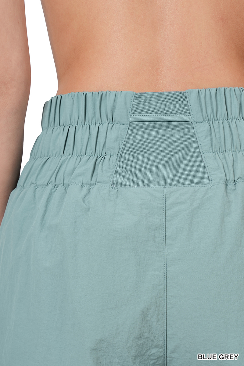 Pantalones cortos informales para mujer Zenana cortavientos con pretina ahumada correr gimnasio activo - Imagen 170 de 186