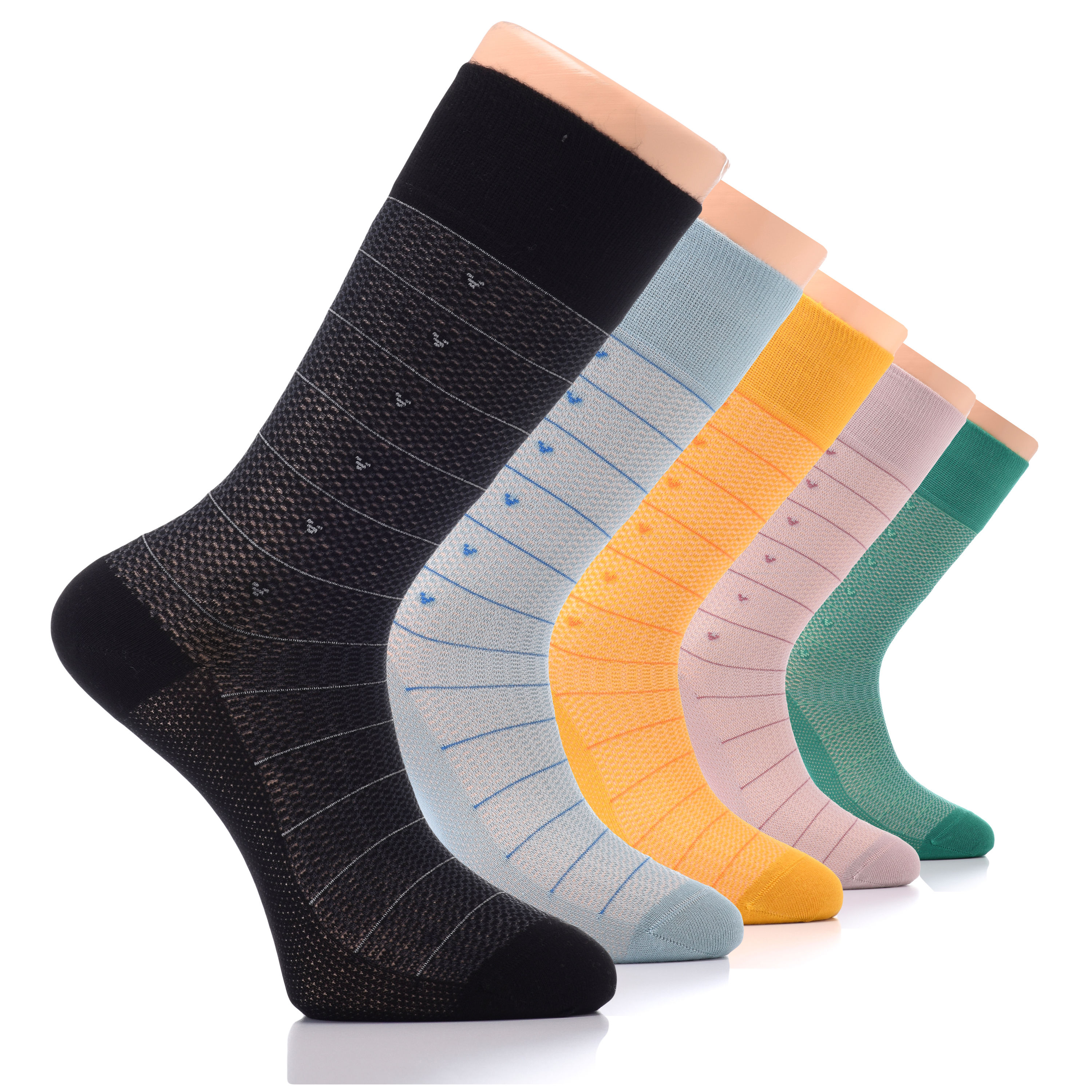 HERREN Dress Crew Bambus Socken, MEDIUM, FARBE, gemustert, Business, Freizeit, 4 Paar - Bild 7 von 15
