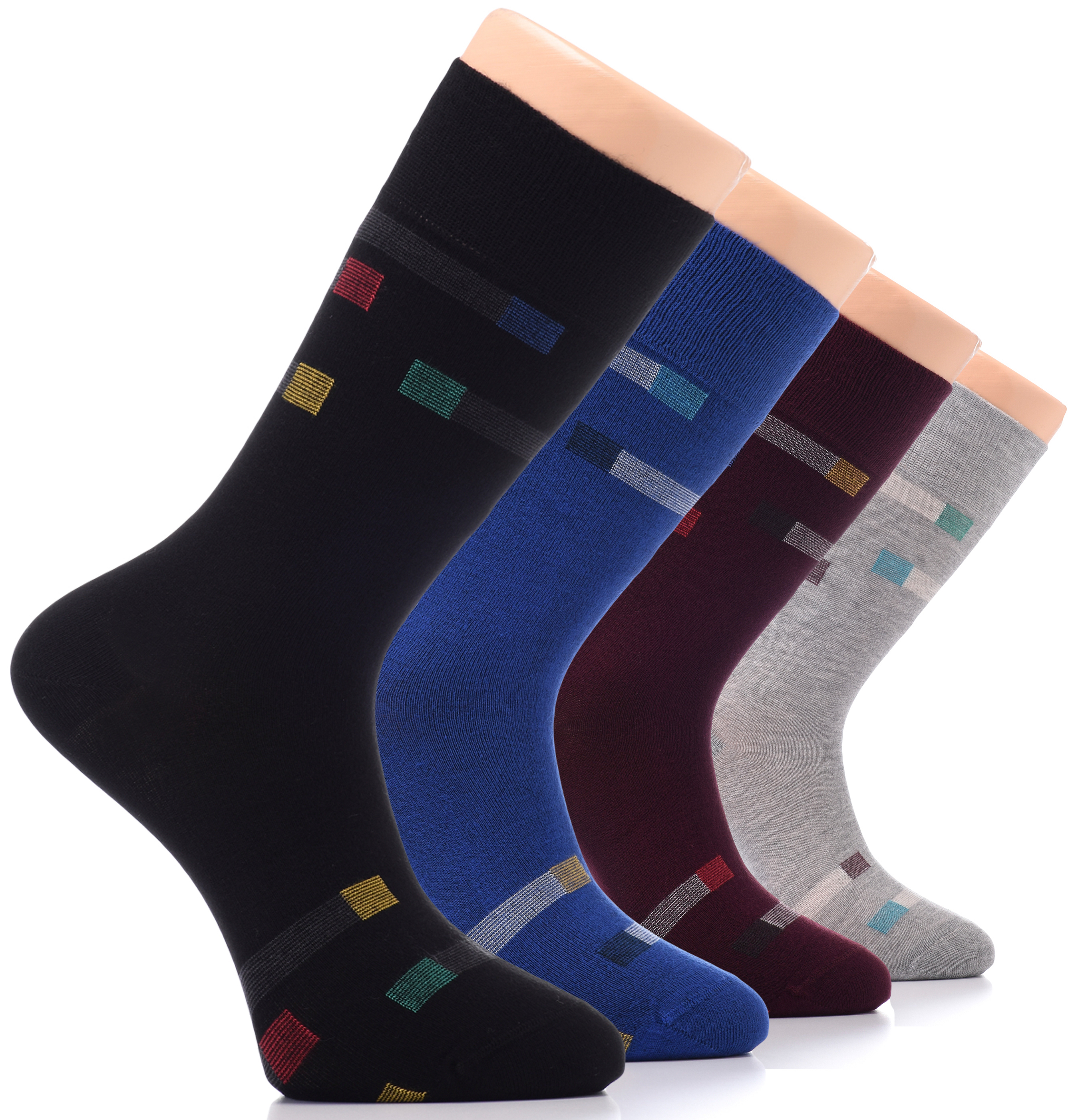 HERREN Dress Crew Bambus Socken, MEDIUM, FARBE, gemustert, Business, Freizeit, 4 Paar - Bild 15 von 15