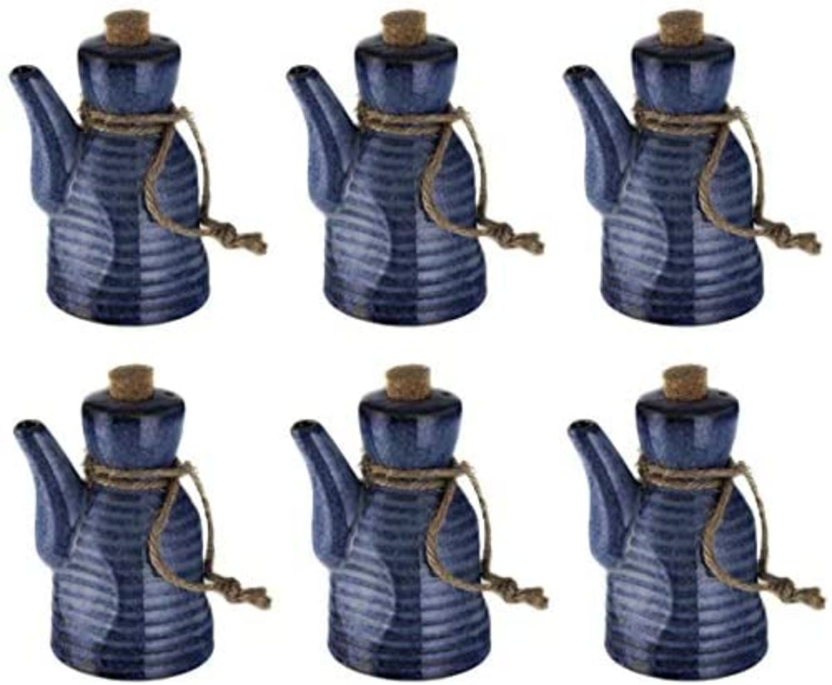 Japanese Oriental Ceramic Shoyu Soy Sauce Dispenser w/ Cork Top Stopper