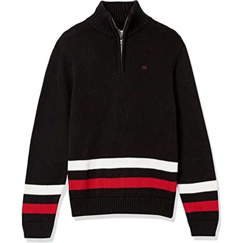 Calvin Klein Boys' Half-Zip Pullover Sweater with Ribbed Neckline - Size XL - Imagen 5 de 6