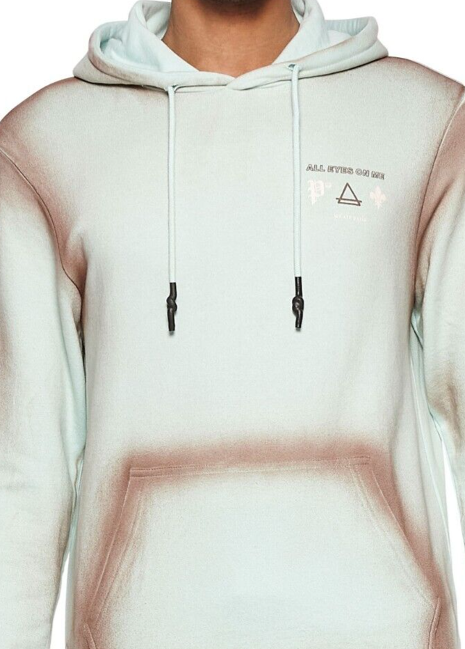 Eleven Paris Men's Pullover Cozy Hoodie Spray-Painted Design Edgy - Picture 7 of 8