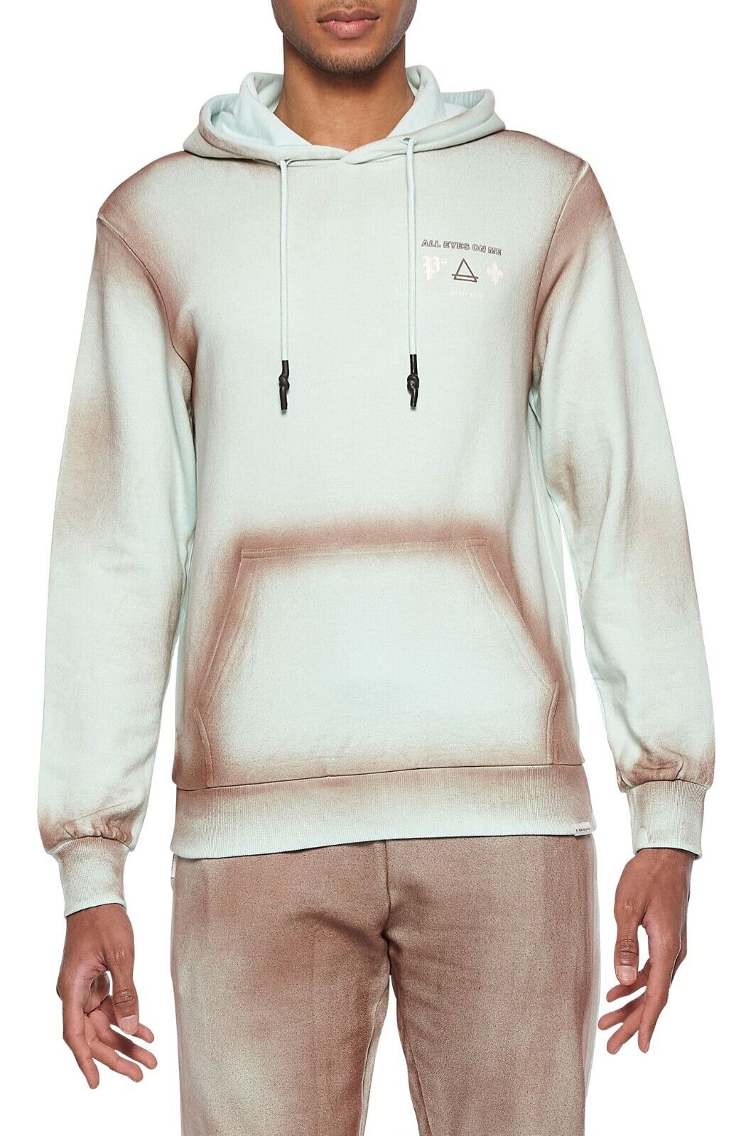 Eleven Paris Men's Pullover Cozy Hoodie Spray-Painted Design Edgy - Picture 5 of 8