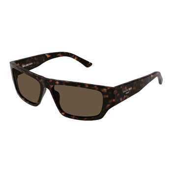 Balenciaga Brown Rectangular Men's Sunglasses BB0366S 002 58