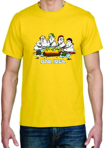 Erwachsene DryBlend® T-Shirt - (BAD IDEA - WINTER / WEIHNACHTEN) - Bild 71 von 72