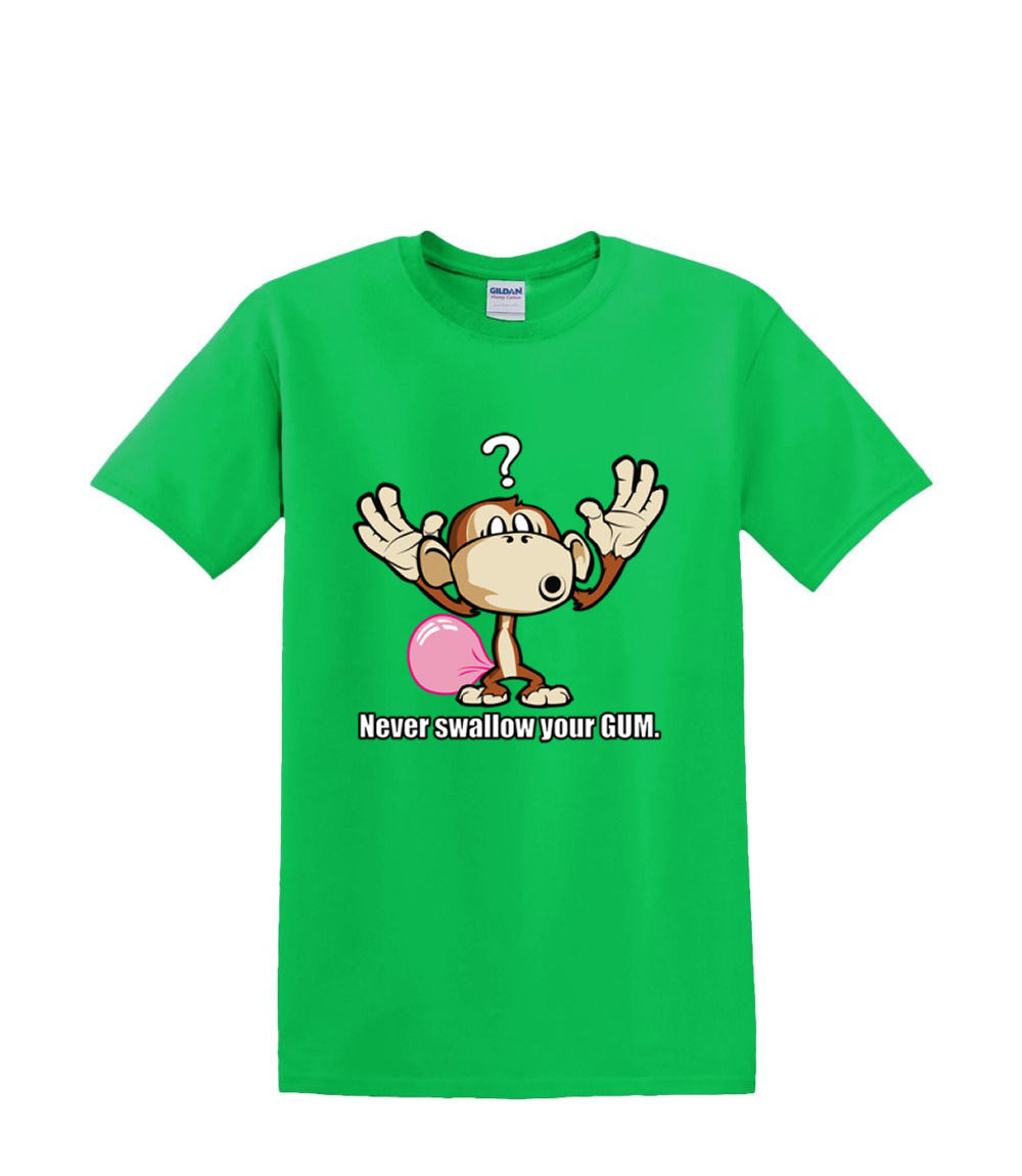 T-Shirt S to 2xl 3xl - NEVER SWALLOW your gun monkey - food fart Fun Humor Adult - Picture 24 of 72